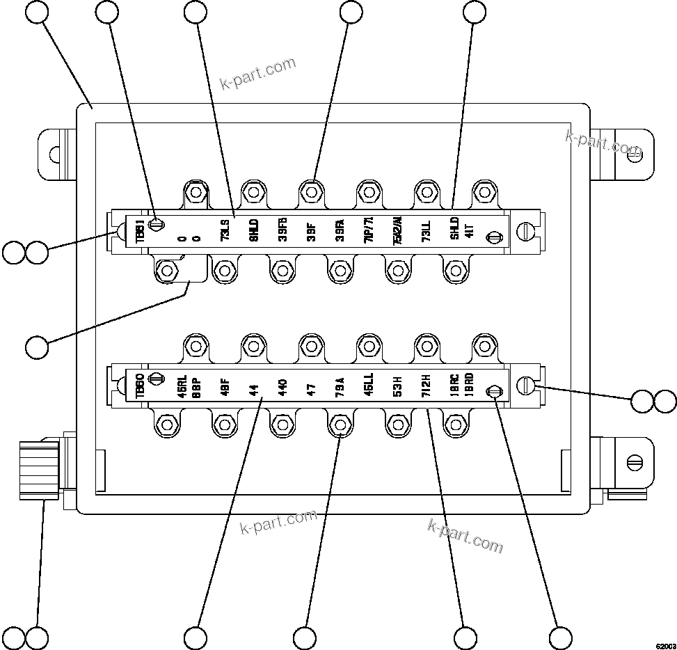 Komatsu parts book diagram for AFE59-FY 930E-4 S/N A31856 - A31859  JWANENG: JUNCTION BOX ASSEMBLY - REAR      XB5566