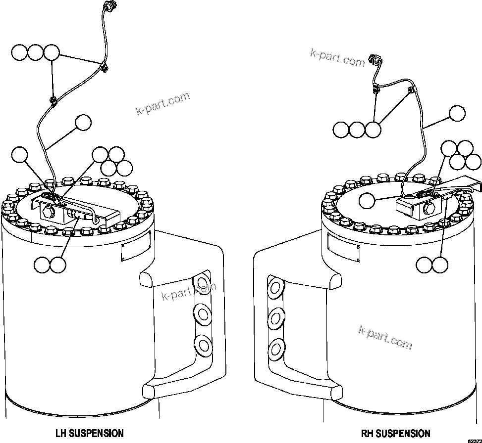 Komatsu parts book diagram for AFE59-FY 930E-4 S/N A31856 - A31859  JWANENG: PLM SENSOR - FRONT SUSPENSIONS
