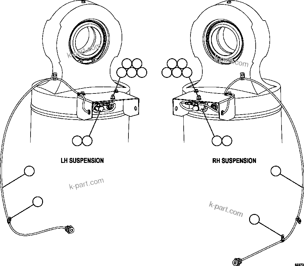 Komatsu parts book diagram for AFE59-FY 930E-4 S/N A31856 - A31859  JWANENG: PLM SENSOR - REAR SUSPENSIONS