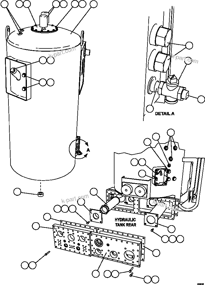 Komatsu parts book diagram for AFE59-FY 930E-4 S/N A31856 - A31859  JWANENG: HYDRAULIC TANK ASSEMBLY