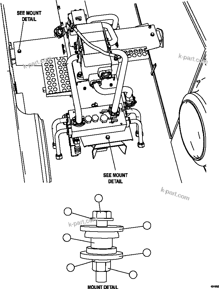 Komatsu parts book diagram for AFE59-FY 930E-4 S/N A31856 - A31859  JWANENG: PUMP MODULE INSTALLATION