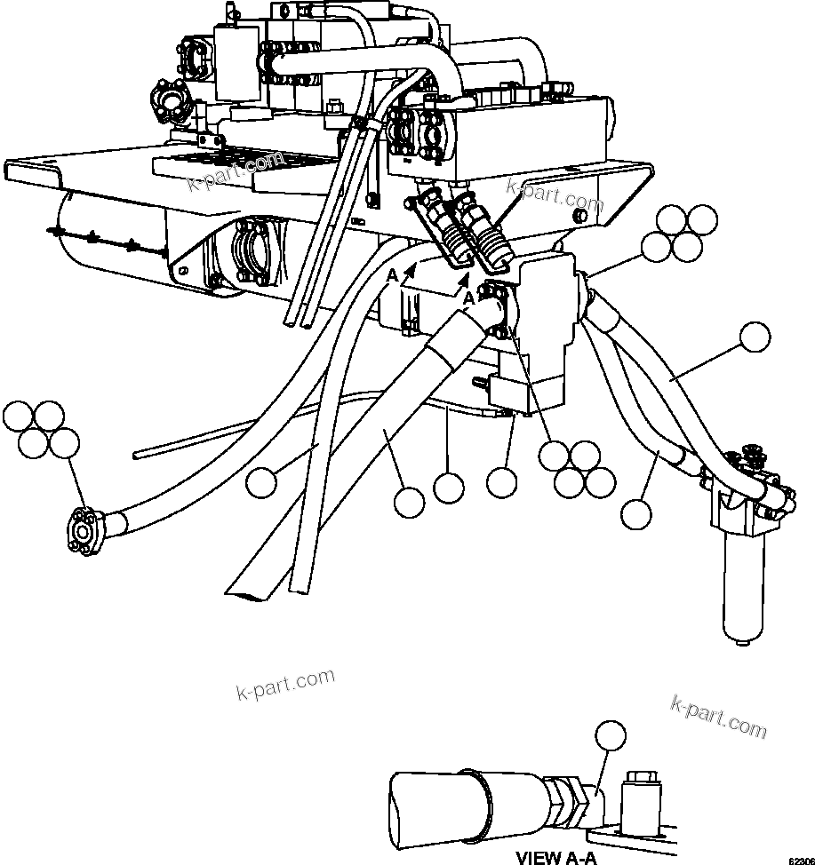 Komatsu parts book diagram for AFE59-FY 930E-4 S/N A31856 - A31859  JWANENG: PUMP MODULE - STEERING PUMP PIPING