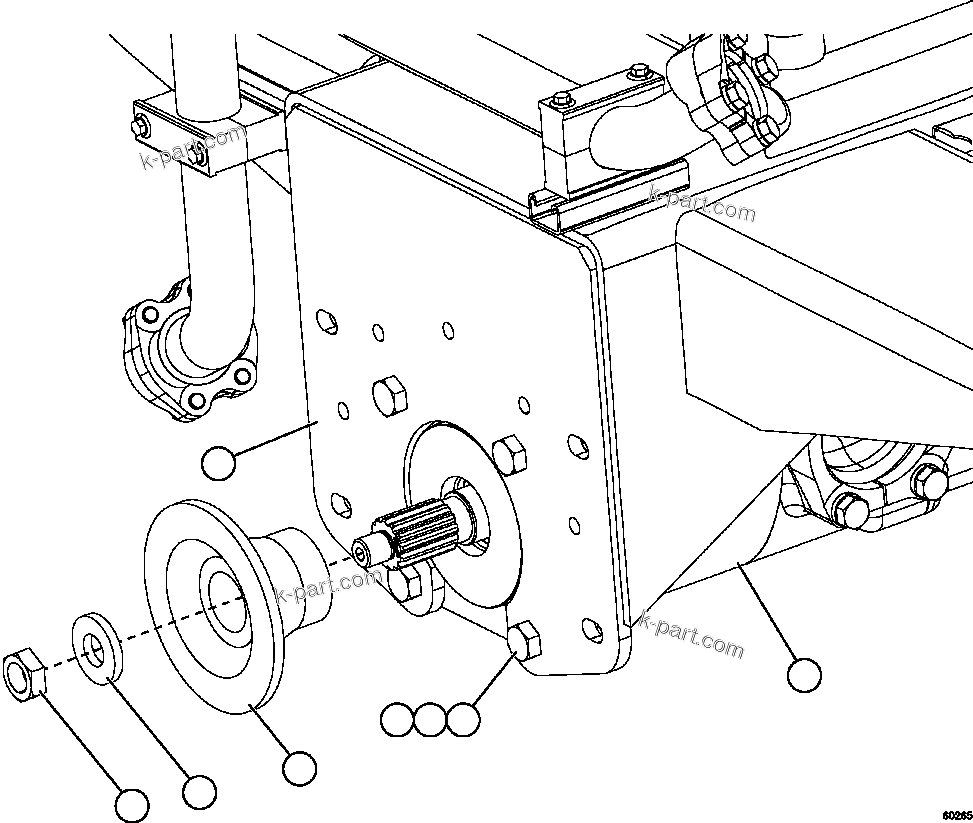 Komatsu parts book diagram for AFE59-FY 930E-4 S/N A31856 - A31859  JWANENG: HOIST PUMP INSTALLATION