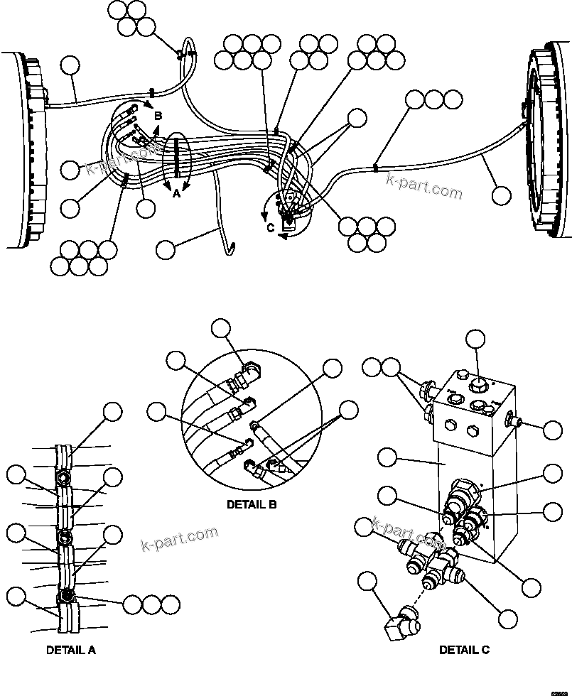 Komatsu parts book diagram for AFE59-FY 930E-4 S/N A31856 - A31859  JWANENG: BRAKE APPLY PIPING    4/4