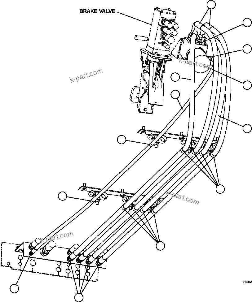 Komatsu parts book diagram for AFE59-FY 930E-4 S/N A31856 - A31859  JWANENG: STEERING CONTROL UNIT PIPING