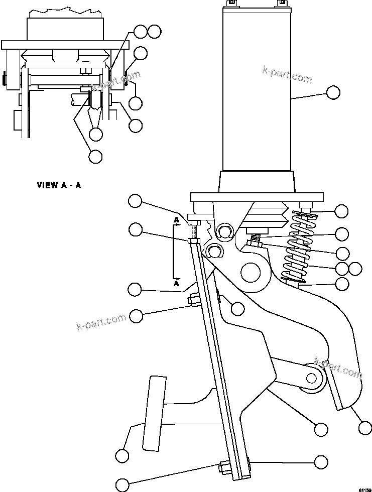 Komatsu parts book diagram for AFE59-FY 930E-4 S/N A31856 - A31859  JWANENG: RETARD/BRAKE VALVE ASSEMBLY     58F-61-00000