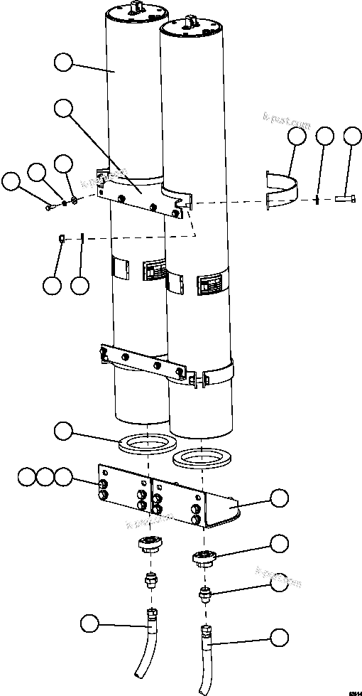 Komatsu parts book diagram for AFE59-FY 930E-4 S/N A31856 - A31859  JWANENG: BRAKE ACCUMULATOR INSTALLATION