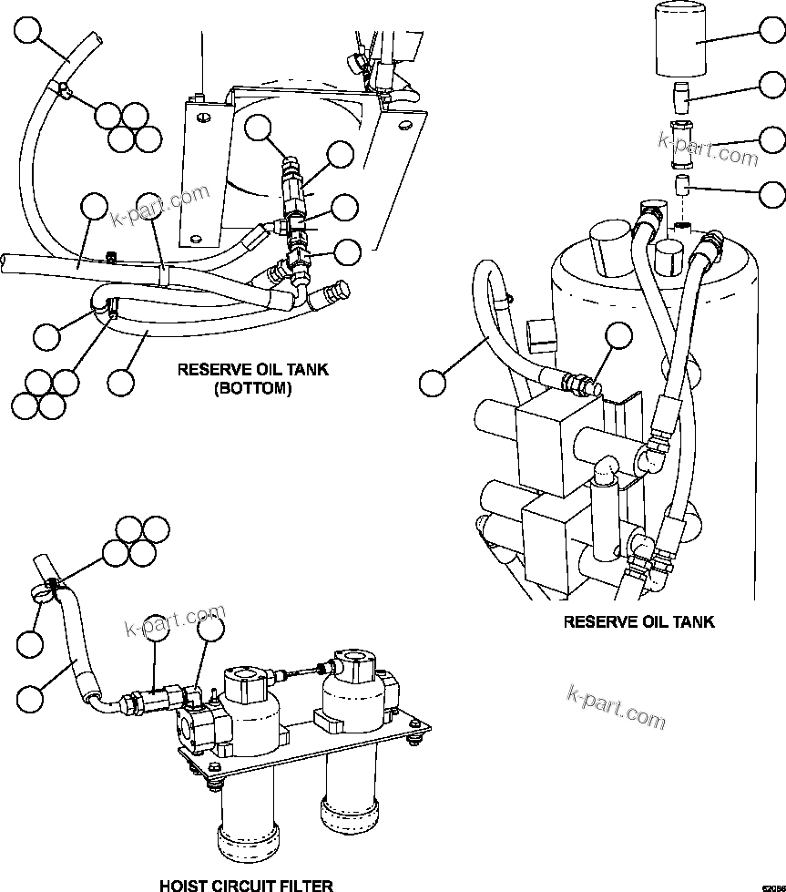 Komatsu parts book diagram for AFE59-FY 930E-4 S/N A31856 - A31859  JWANENG: SERVICE CENTER PIPING   2/3