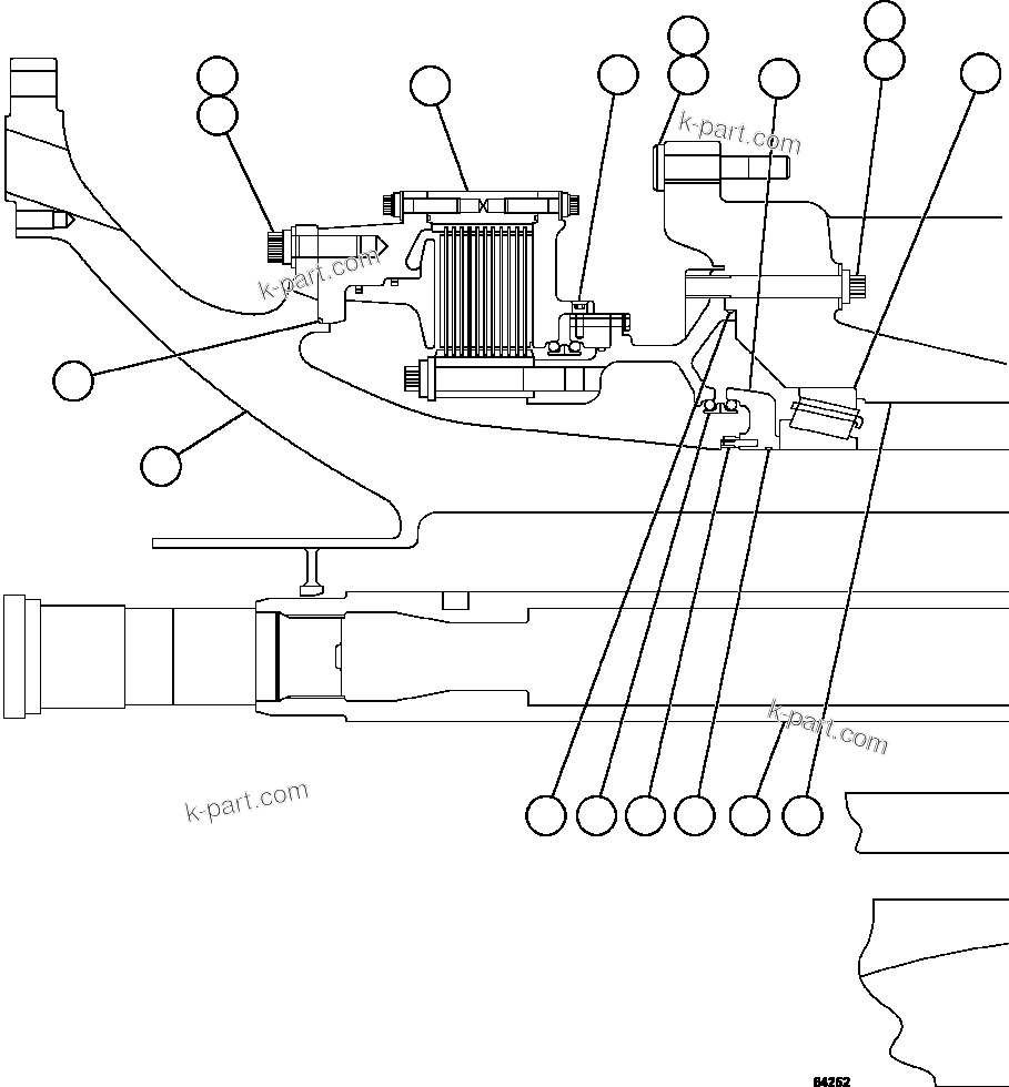 Komatsu parts book diagram for AFE59-FY 930E-4 S/N A31856 - A31859  JWANENG: TRANSMISSION, MOTORIZED WHEEL   1/2   58F-30-00011