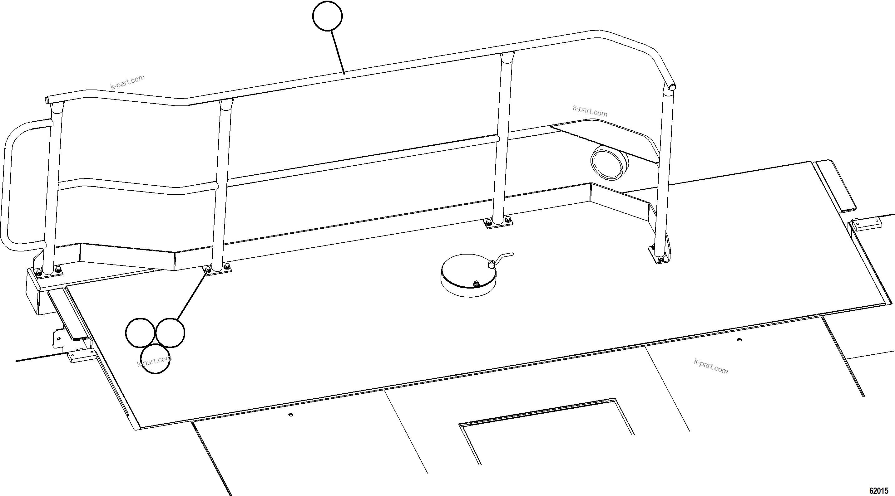 Komatsu parts book diagram for AFE59-GH 930E-4 S/N A31966 - A31967  PENASQUITO: GRILLE HANDRAIL