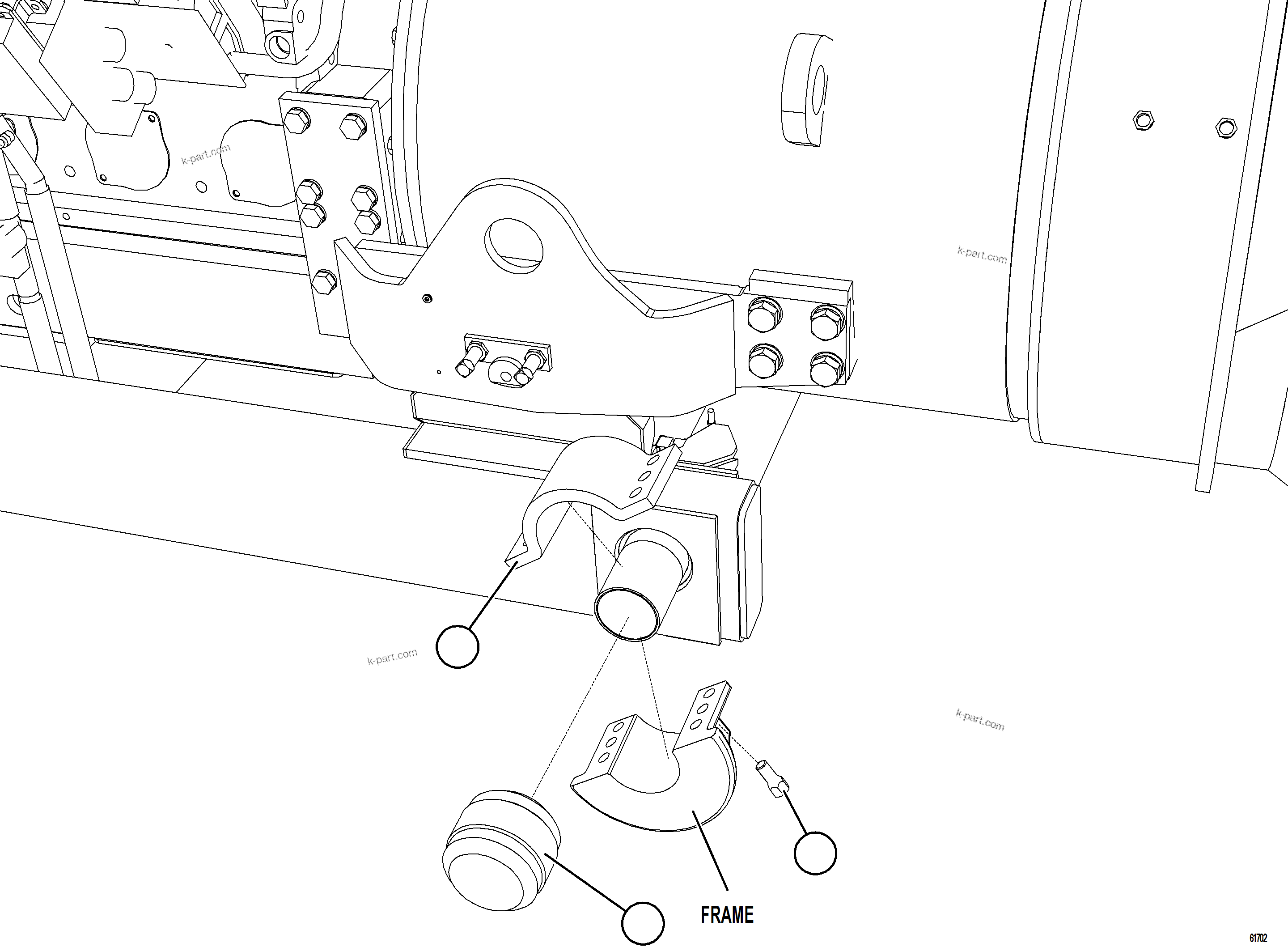 Komatsu parts book diagram for AFE59-GH 930E-4 S/N A31966 - A31967  PENASQUITO: SUB-FRAME CRADLE INSTALLATION
