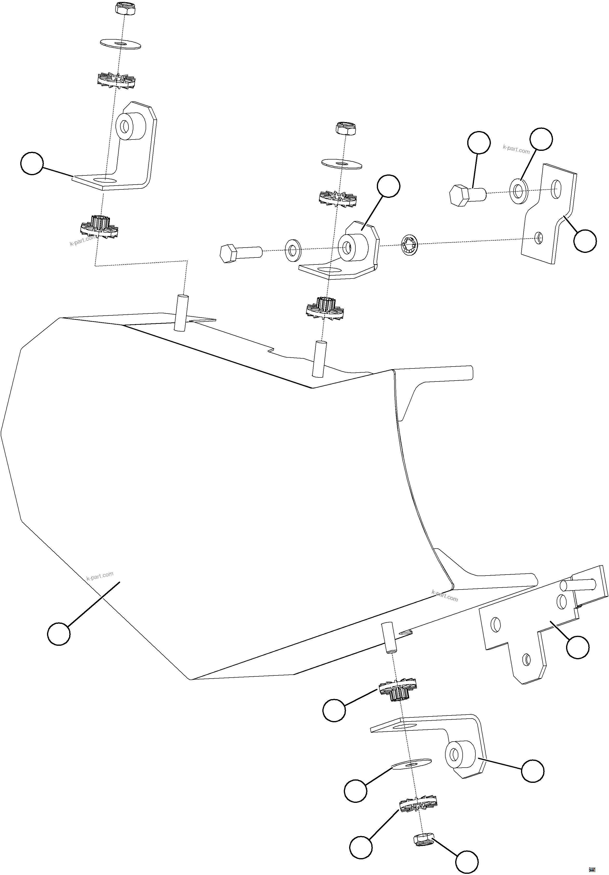 Komatsu parts book diagram for AFE59-GH 930E-4 S/N A31966 - A31967  PENASQUITO: ALTERNATOR GUARD    58E-08-00450