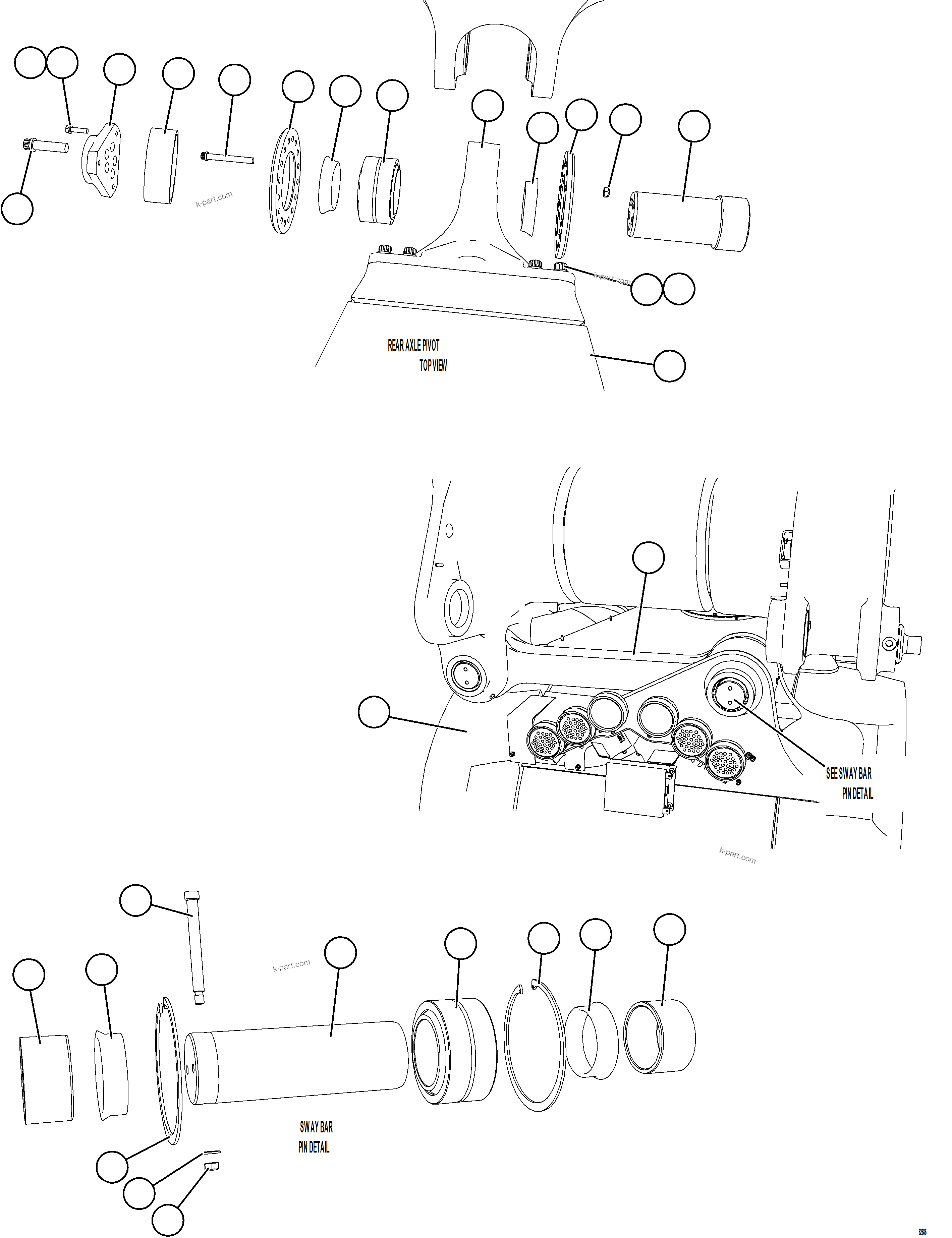 Komatsu parts book diagram for AFE59-GH 930E-4 S/N A31966 - A31967  PENASQUITO: REAR AXLE INSTALLATION
