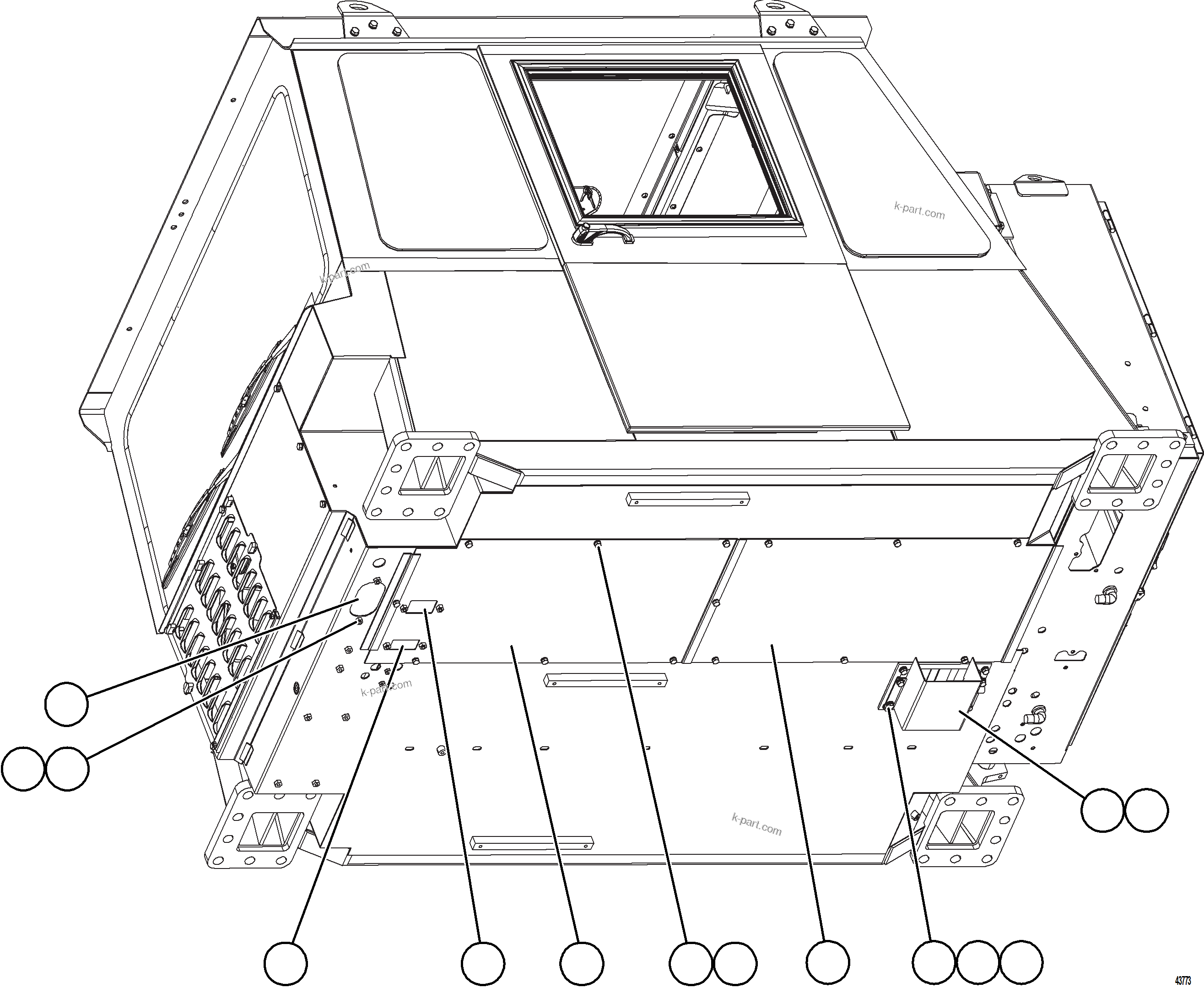 Komatsu parts book diagram for AFE59-GH 930E-4 S/N A31966 - A31967  PENASQUITO: CAB ACCESS COVERS    2/2