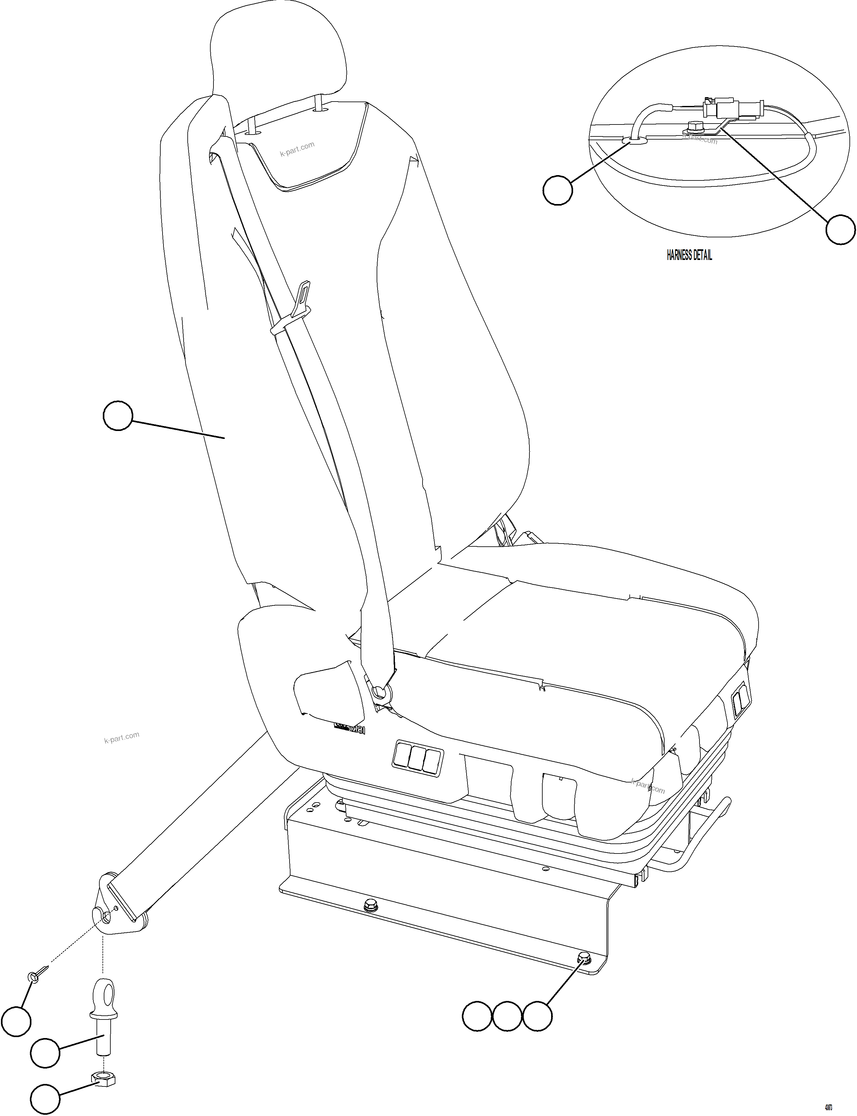 Komatsu parts book diagram for AFE59-GH 930E-4 S/N A31966 - A31967  PENASQUITO: PASSENGER SEAT INSTALLATION