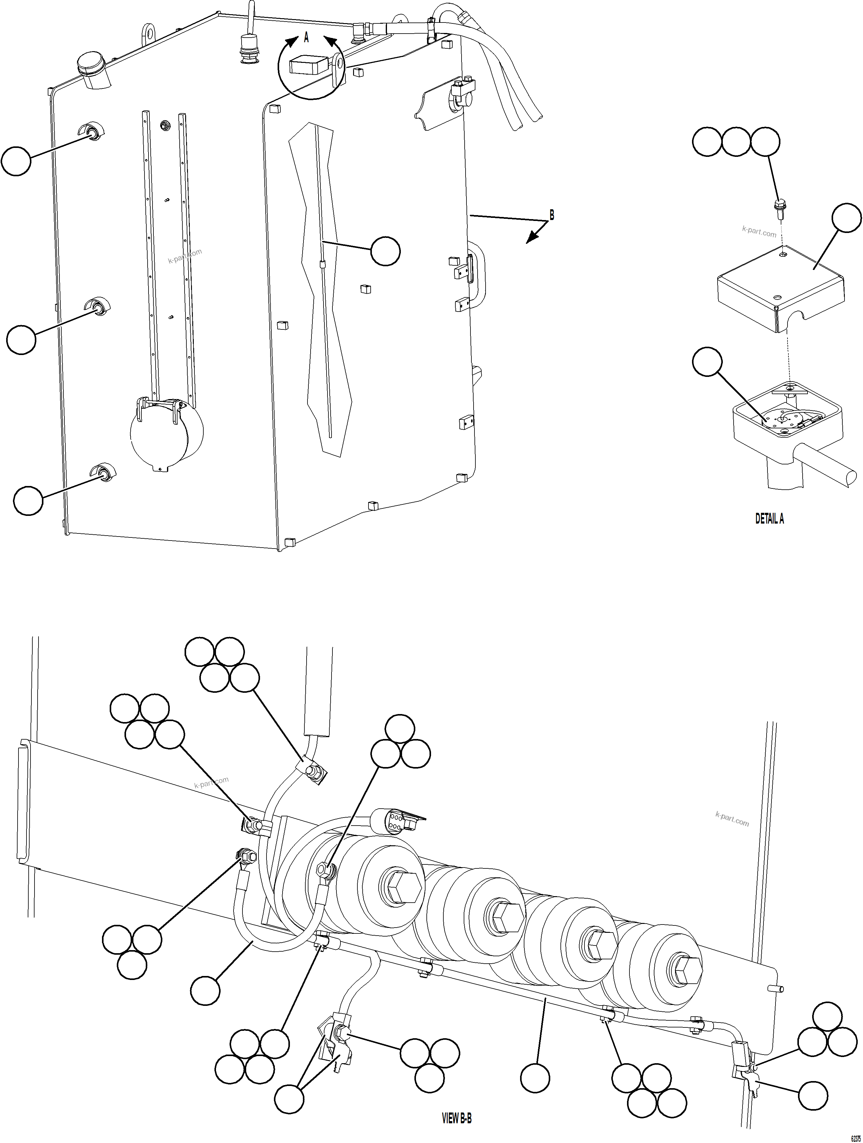 Komatsu parts book diagram for AFE59-GH 930E-4 S/N A31966 - A31967  PENASQUITO: FUEL TANK GAUGES & WIRING