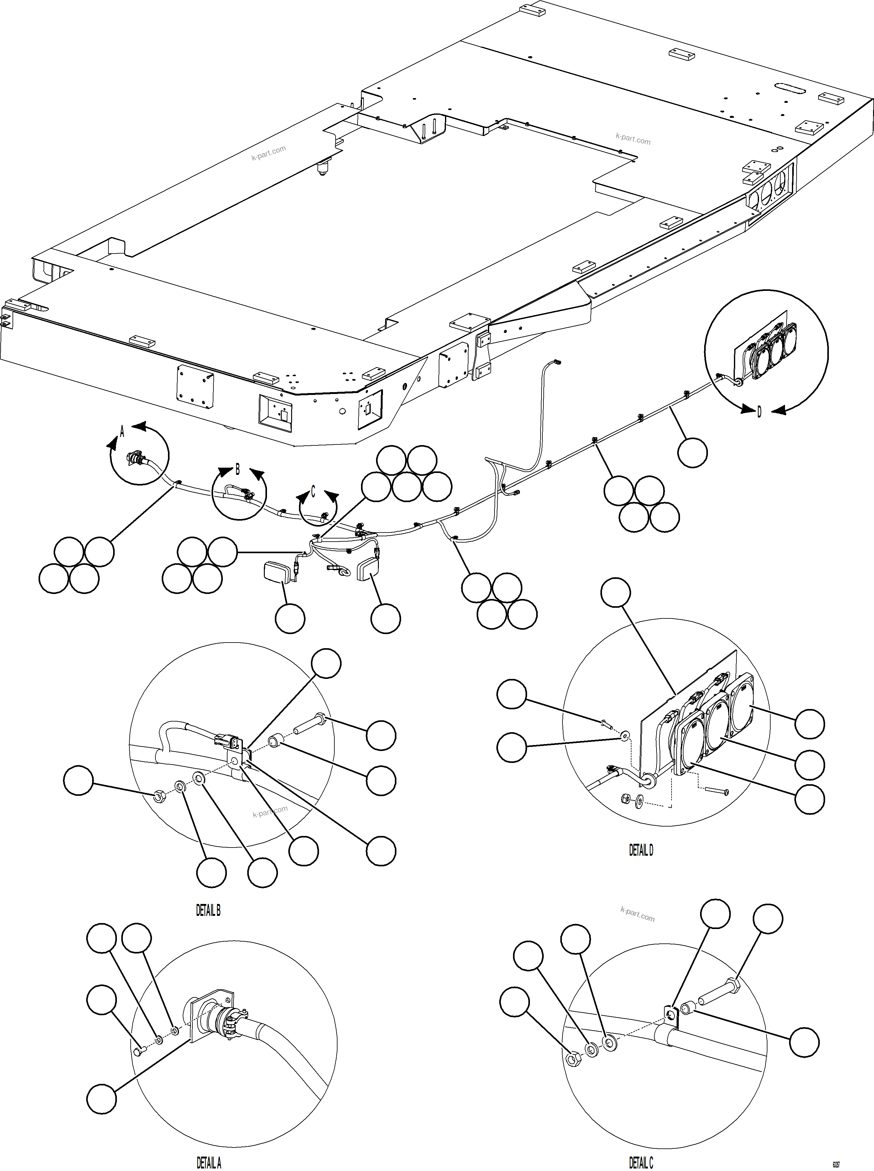 Komatsu parts book diagram for AFE59-GH 930E-4 S/N A31966 - A31967  PENASQUITO: LH DECK WIRING & LIGHTS