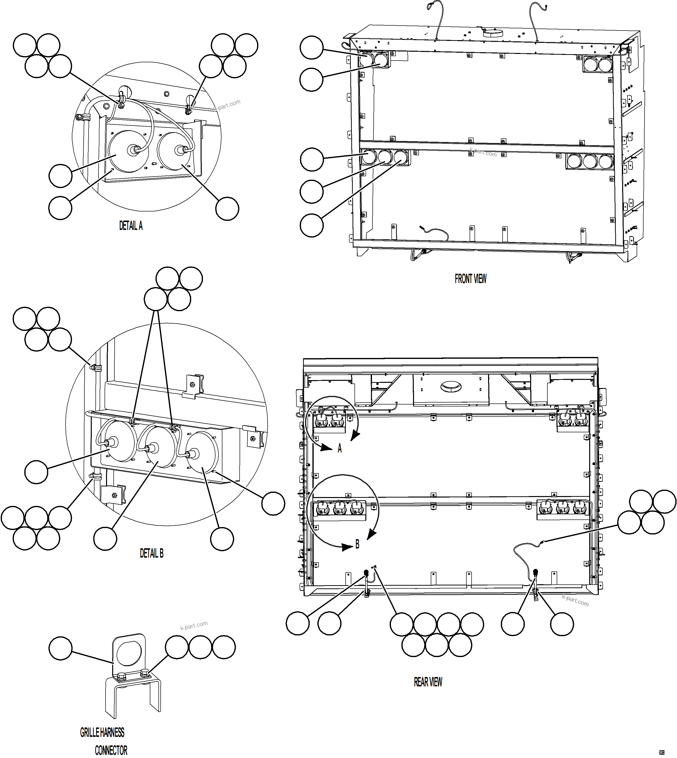 Komatsu parts book diagram for AFE59-GH 930E-4 S/N A31966 - A31967  PENASQUITO: HEADLIGHT / FOG LIGHT