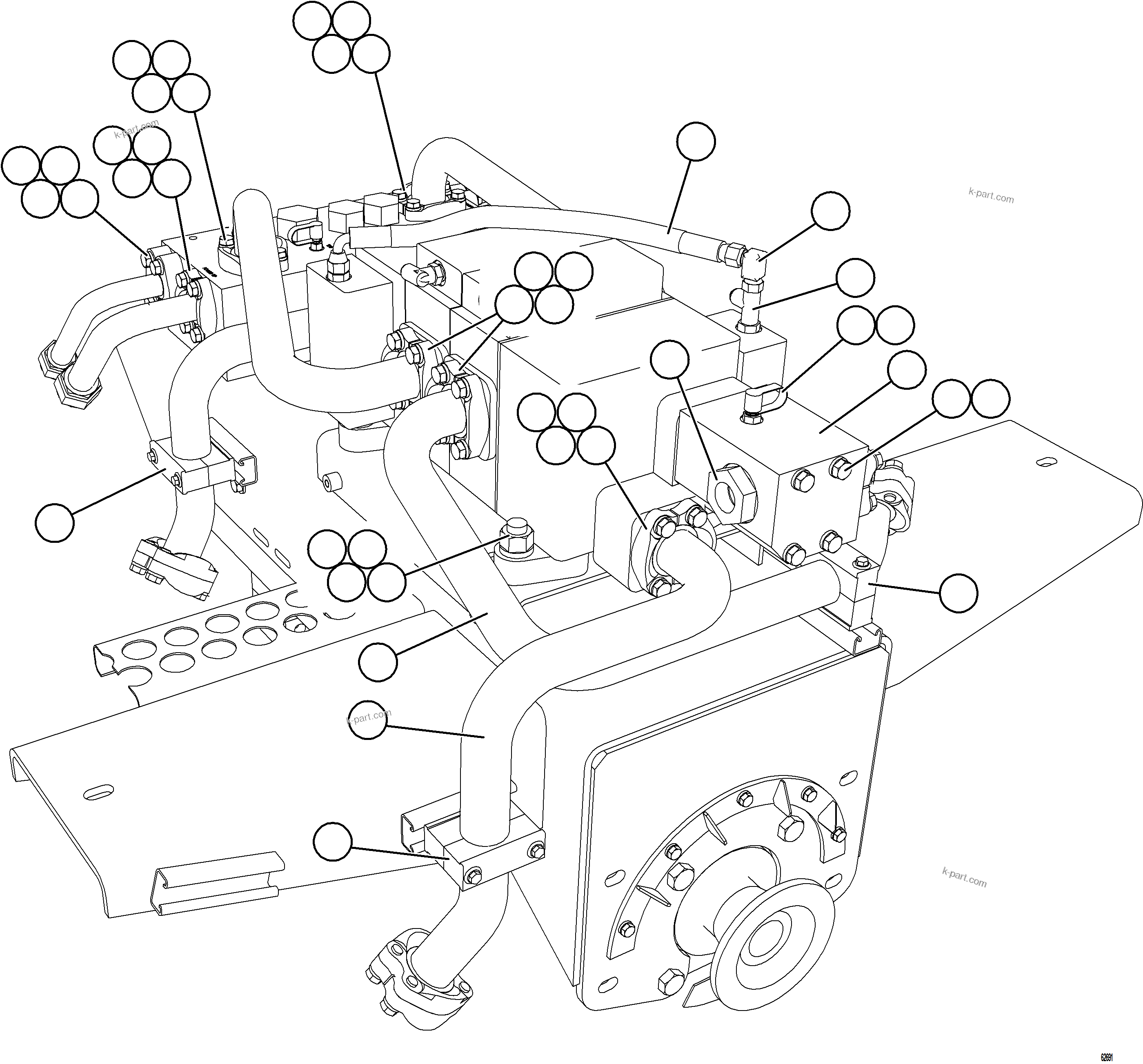 Komatsu parts book diagram for AFE59-GH 930E-4 S/N A31966 - A31967  PENASQUITO: PUMP MODULE   2/3