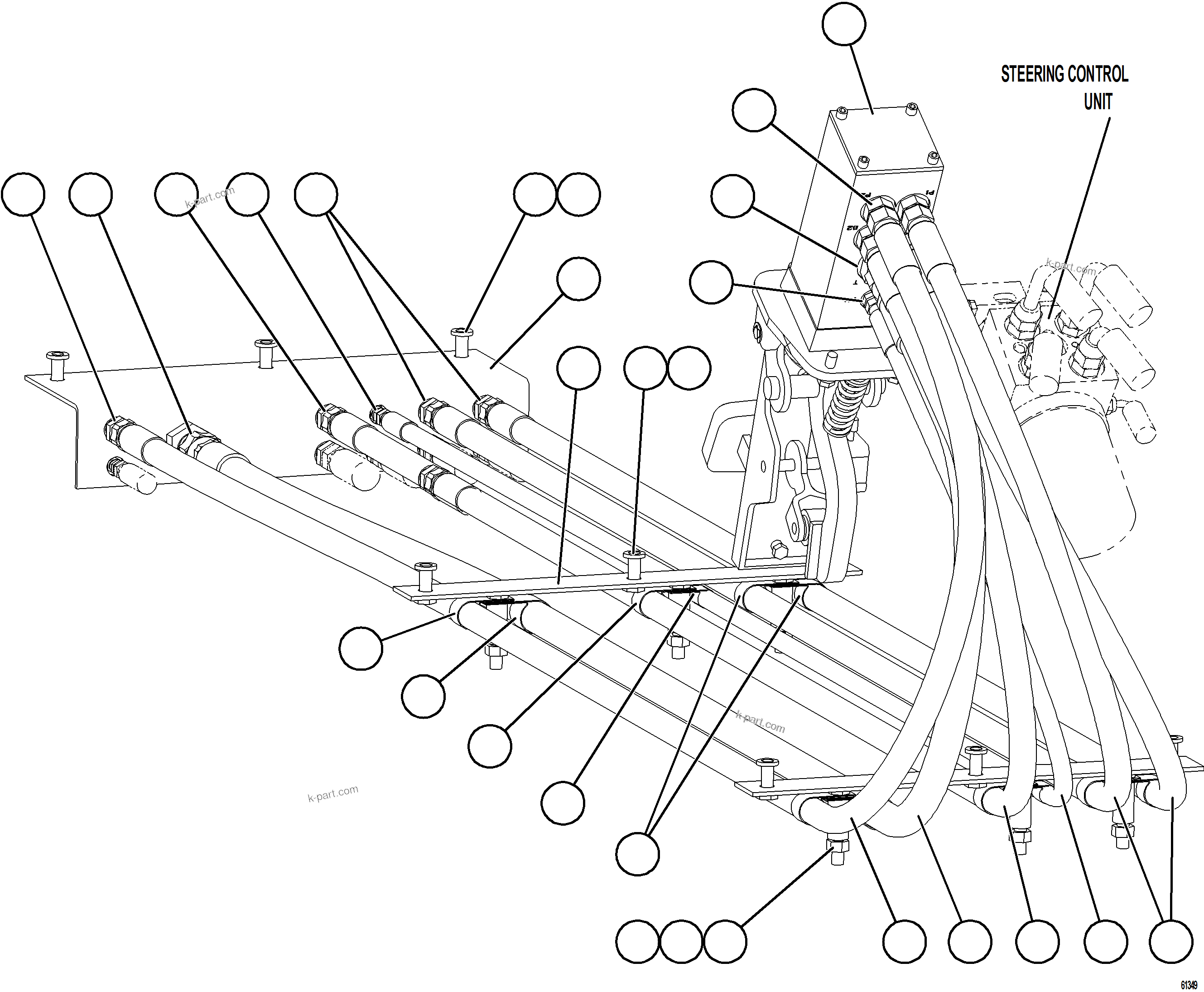 Komatsu parts book diagram for AFE59-GH 930E-4 S/N A31966 - A31967  PENASQUITO: BRAKE VALVE PIPING