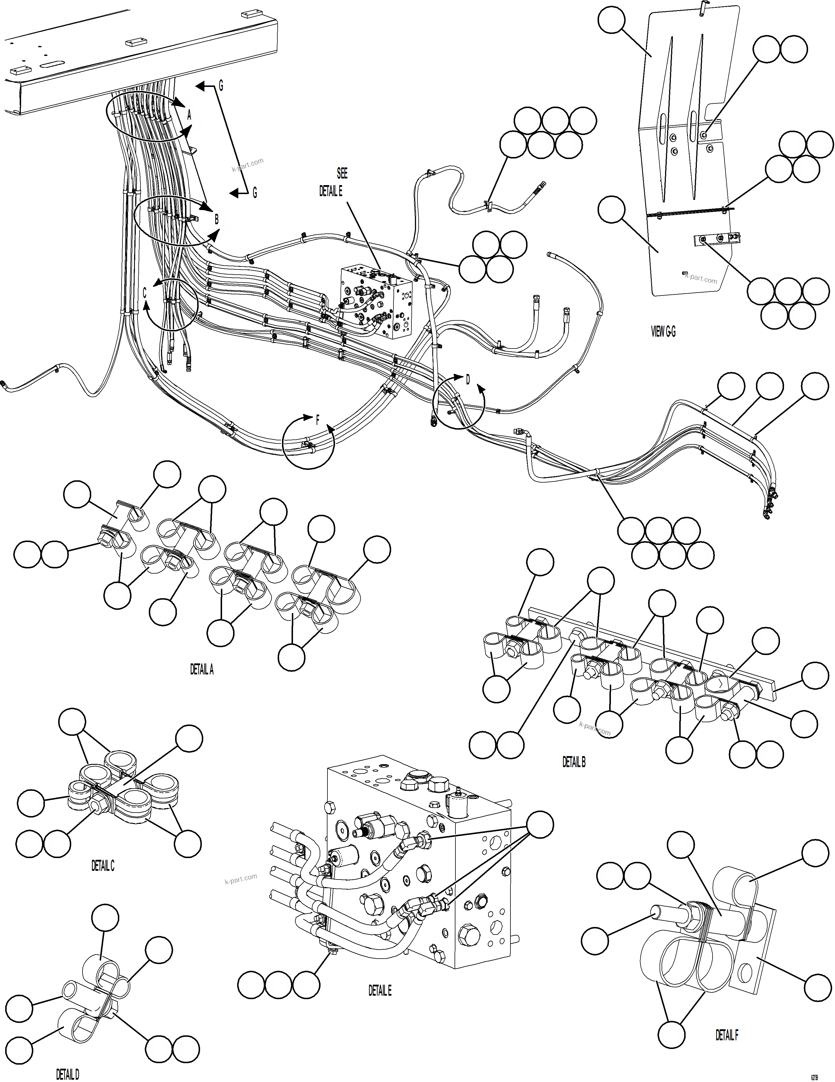Komatsu parts book diagram for AFE59-GH 930E-4 S/N A31966 - A31967  PENASQUITO: HYDRAULIC BRAKE CABINET HOSE ROUTING    3/3