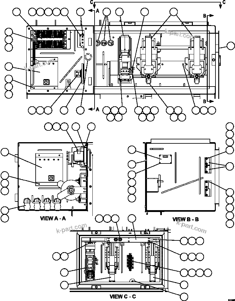 Komatsu parts book diagram for AFE59-GH 930E-4 S/N A31966 - A31967  PENASQUITO: CONTROL CABINET - CONTACTOR BOX      58F-43-00033