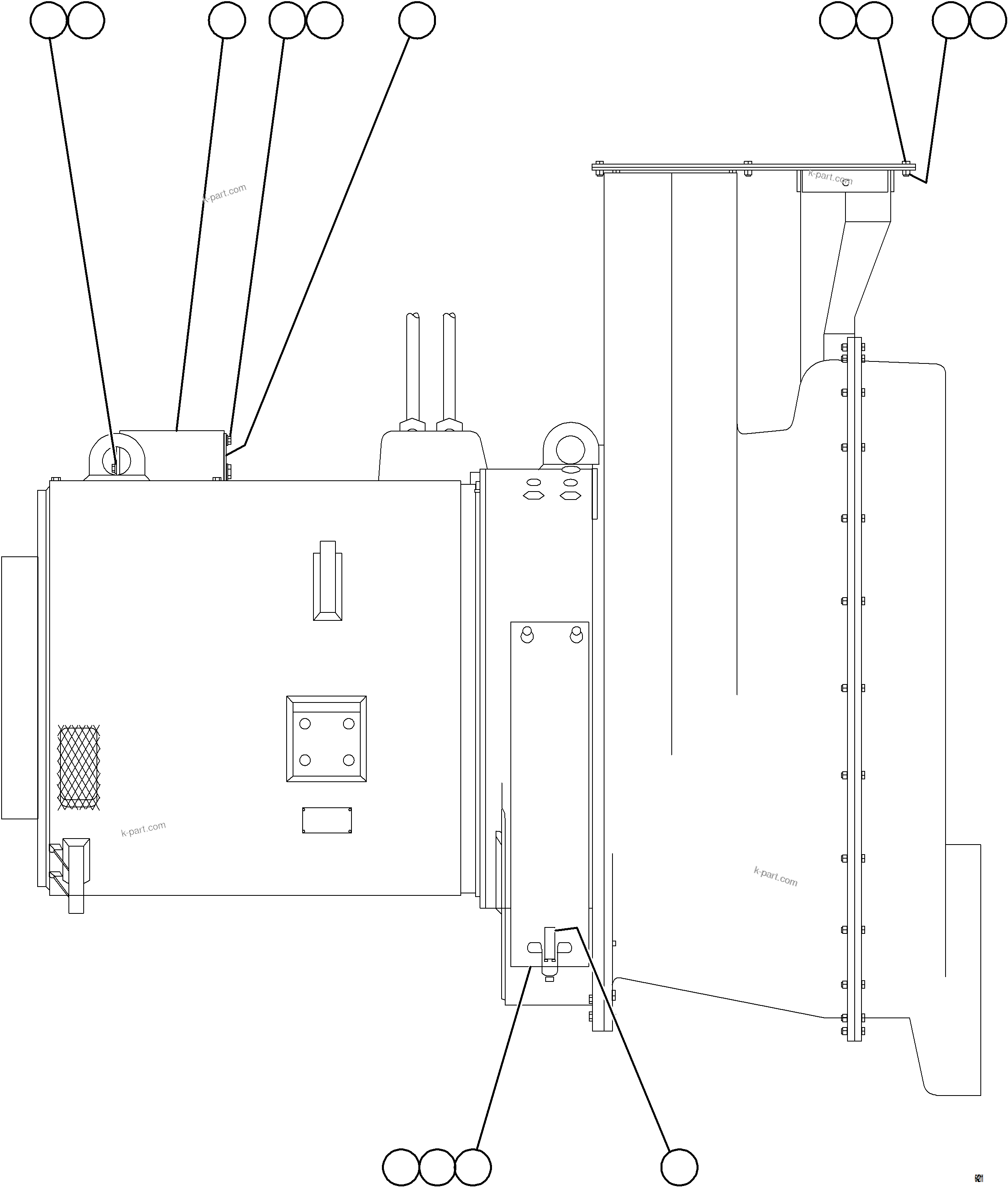 Komatsu parts book diagram for AFE59-GH 930E-4 S/N A31966 - A31967  PENASQUITO: ALTERNATOR/BLOWER ASSEMBLY        58F-06-00950