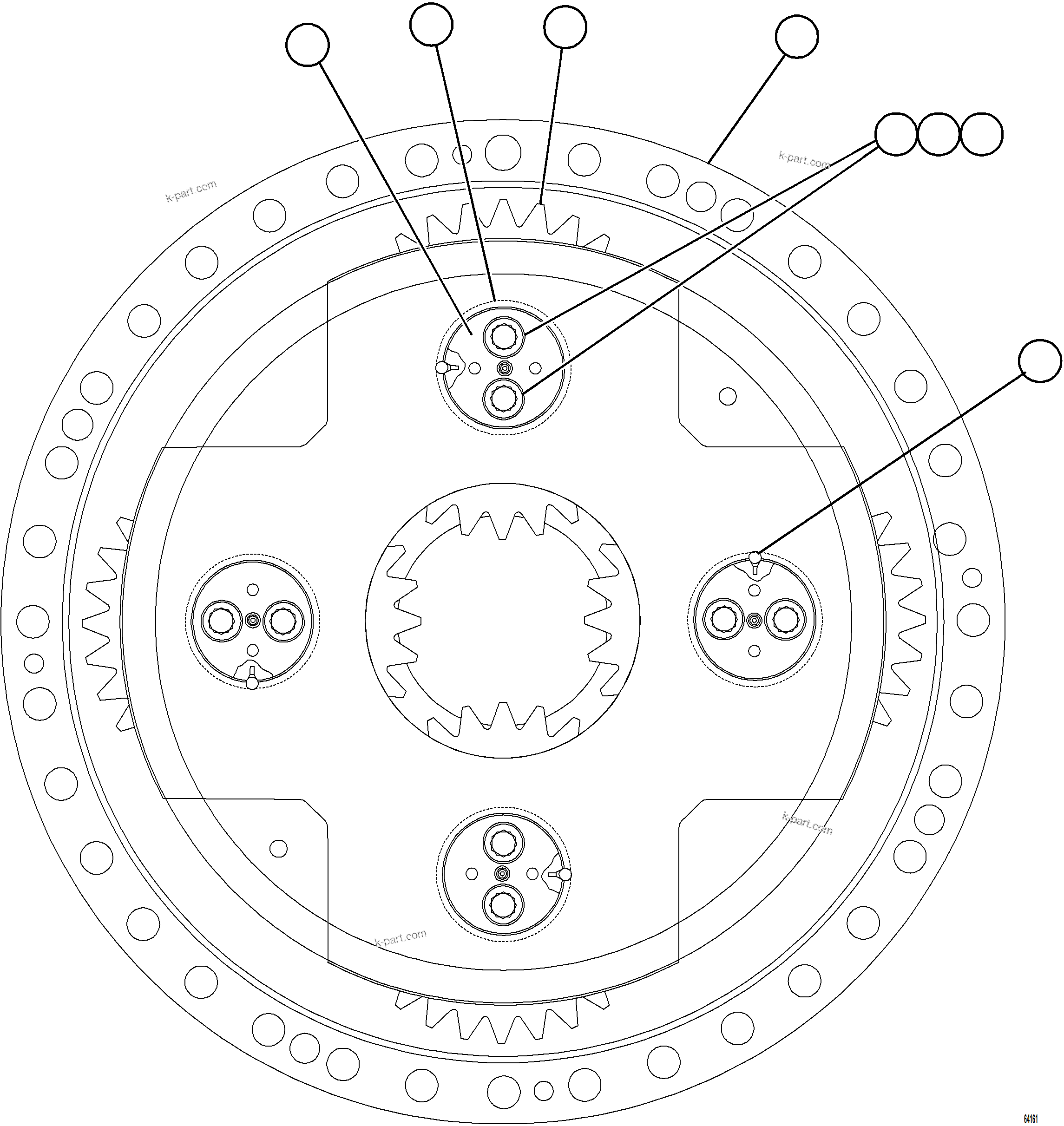Komatsu parts book diagram for AFE59-GH 930E-4 S/N A31966 - A31967  PENASQUITO: CARRIER ASSEMBLY - LOW SPEED          XA4490