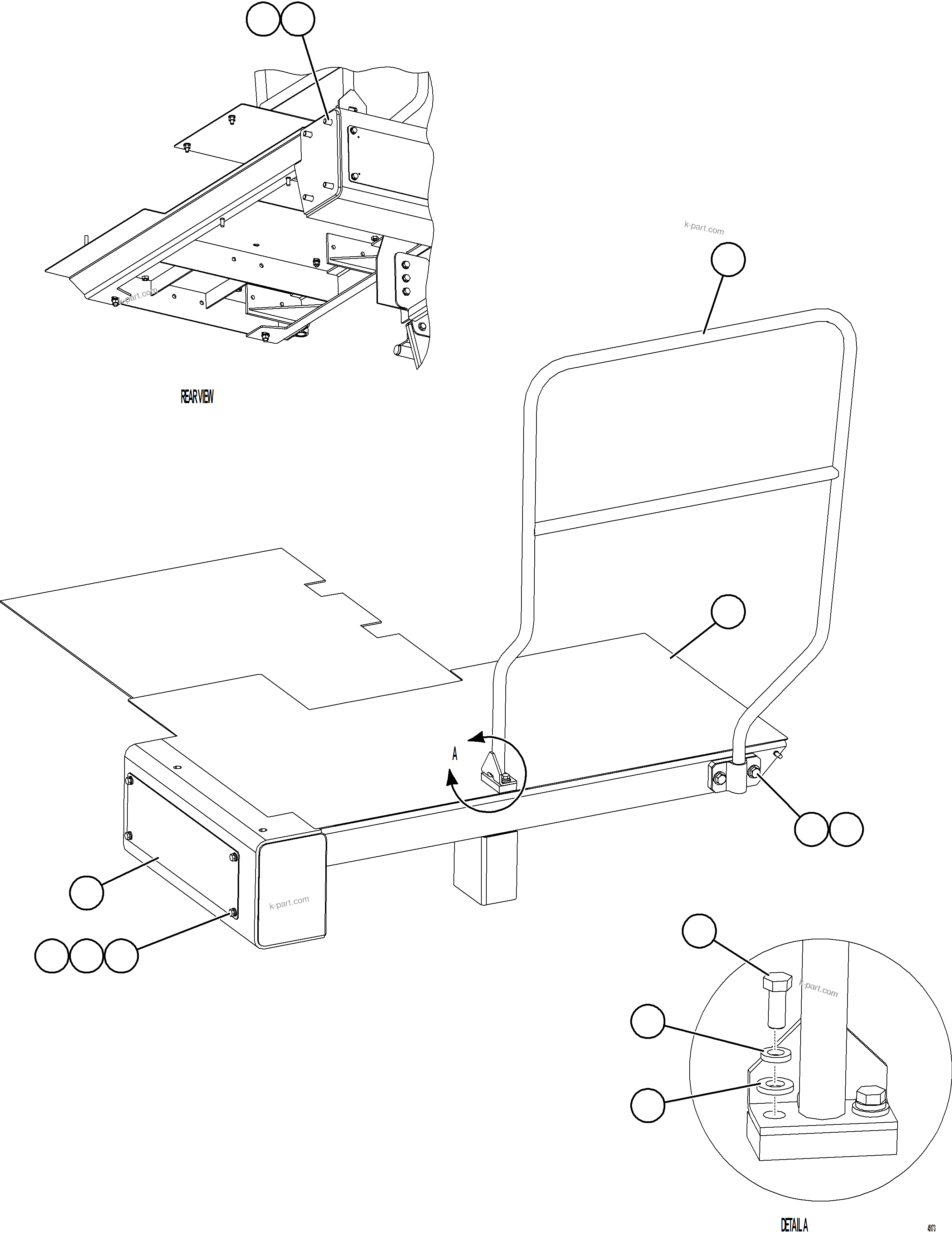 Komatsu parts book diagram for AFE59-GN 930E-4 S/N A31993  CASSERONES: LH STEPS & PLATFORM