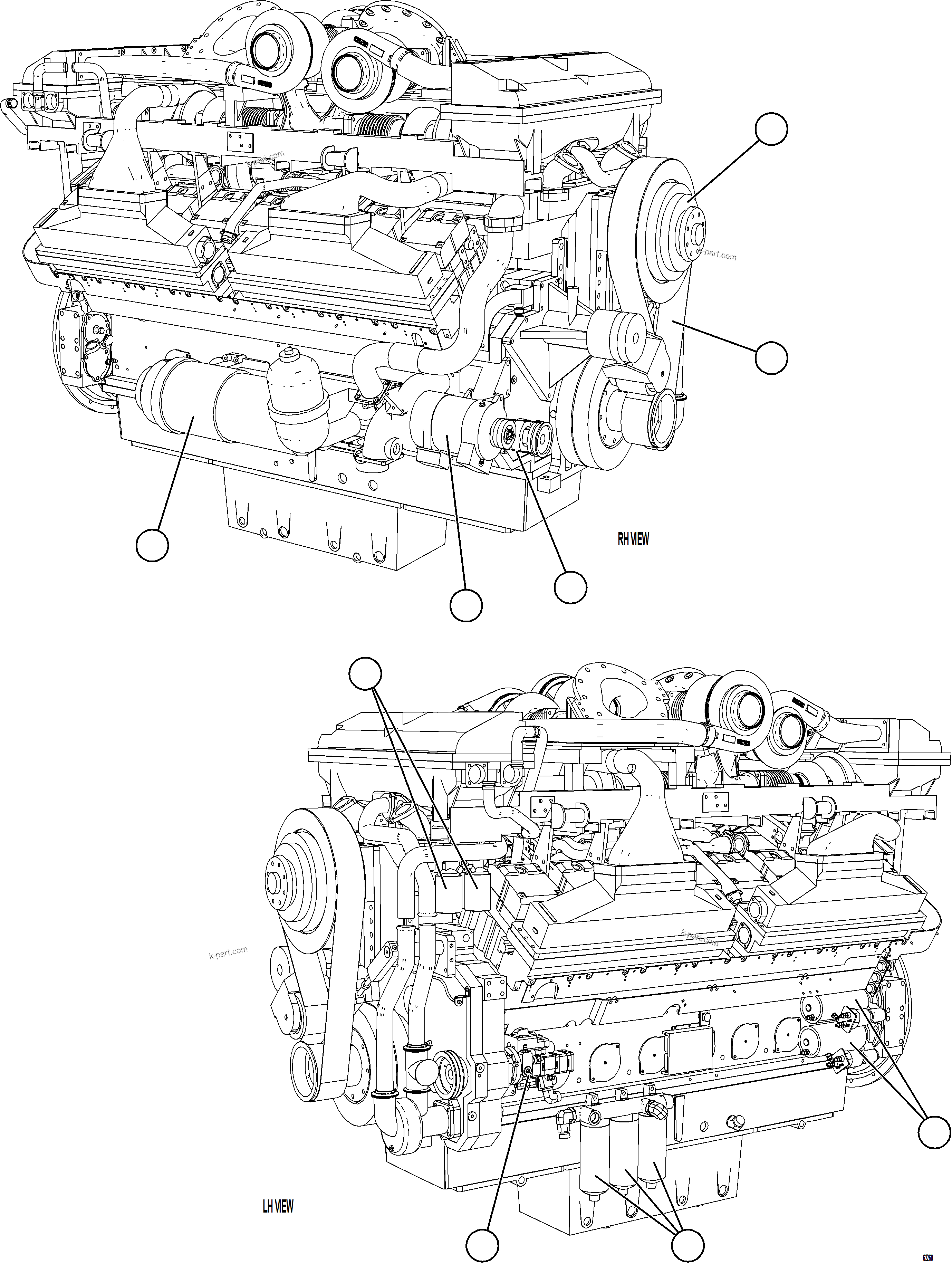 Komatsu parts book diagram for AFE59-GN 930E-4 S/N A31993  CASSERONES: ENGINE COMPONENTS