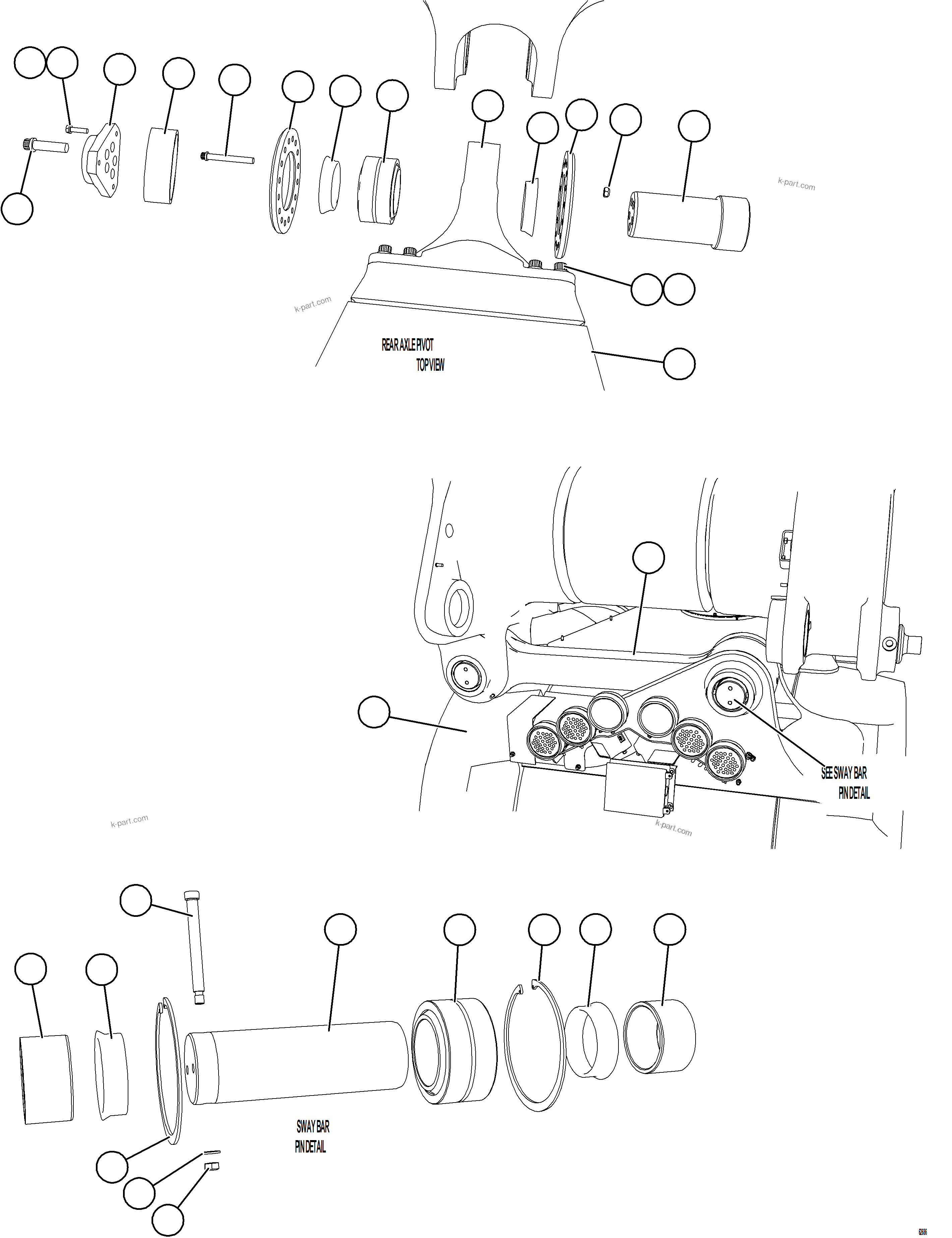 Komatsu parts book diagram for AFE59-GN 930E-4 S/N A31993  CASSERONES: REAR AXLE INSTALLATION