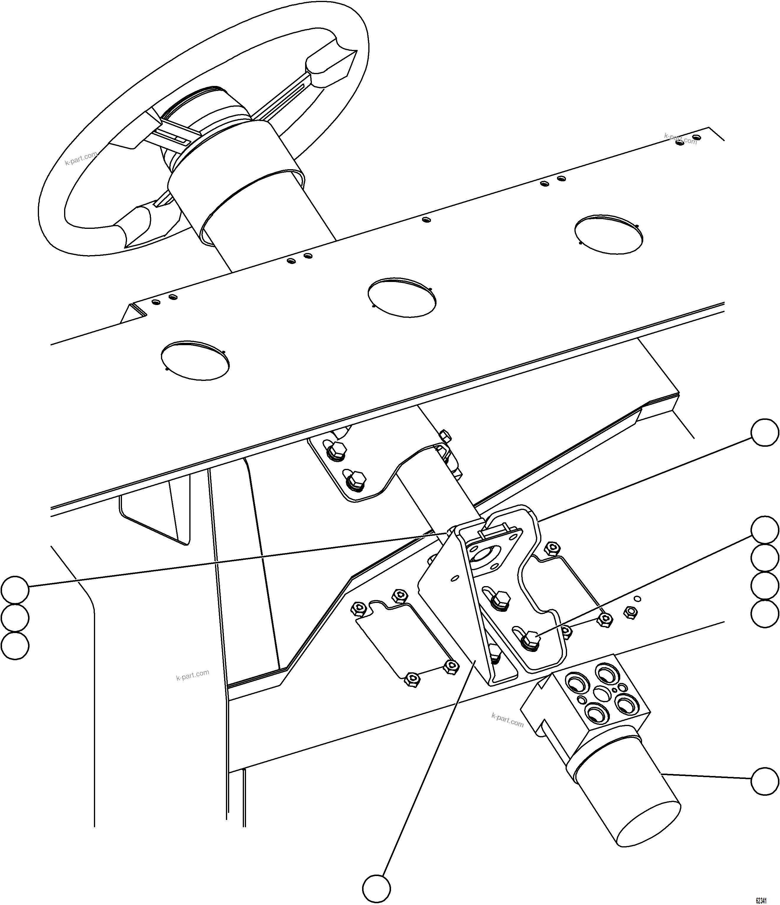 Komatsu parts book diagram for AFE59-GN 930E-4 S/N A31993  CASSERONES: STEERING CONTROL UNIT INSTALLATION
