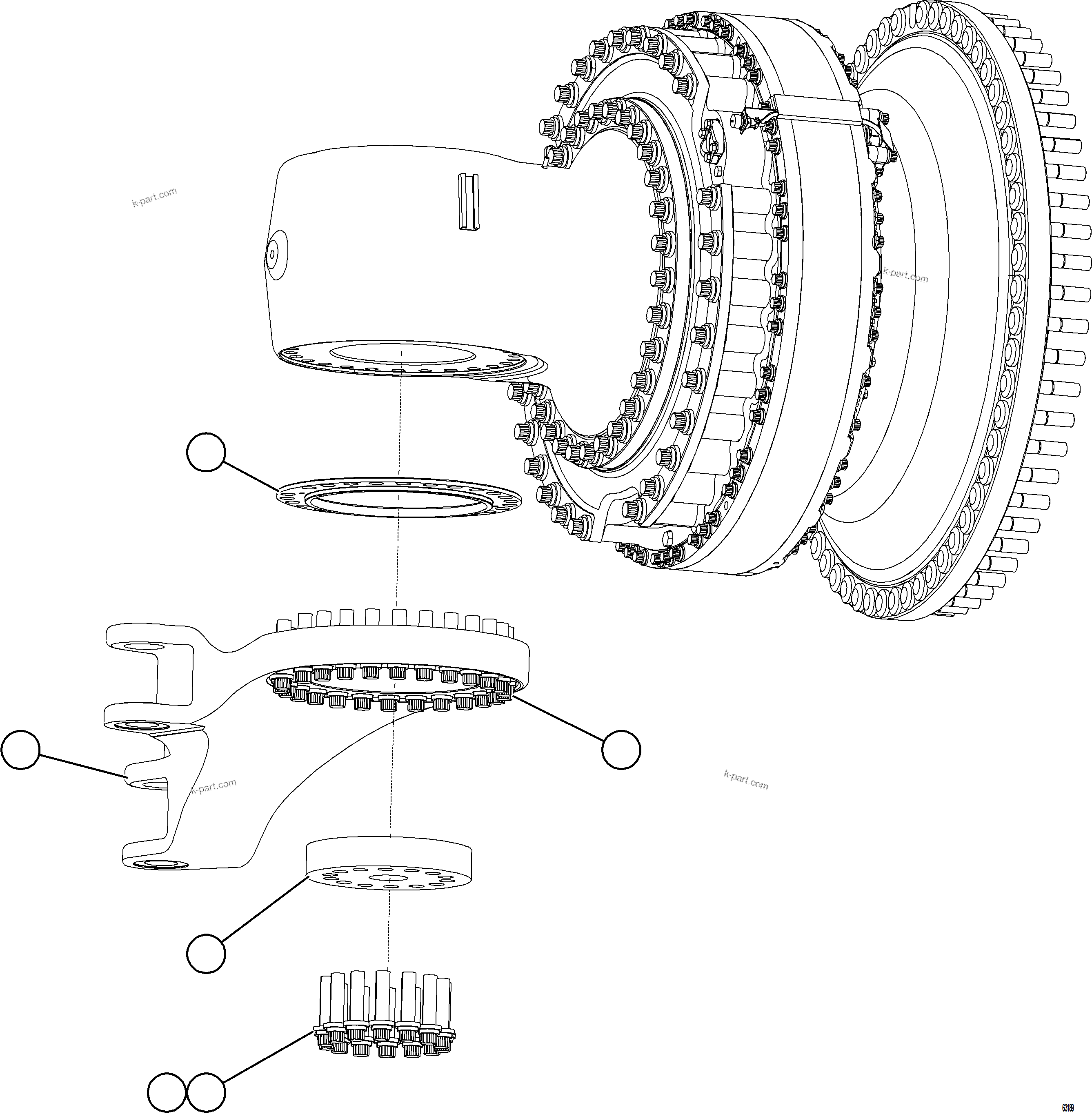 Komatsu parts book diagram for AFE59-GN 930E-4 S/N A31993  CASSERONES: STEERING ARM INSTALLATION