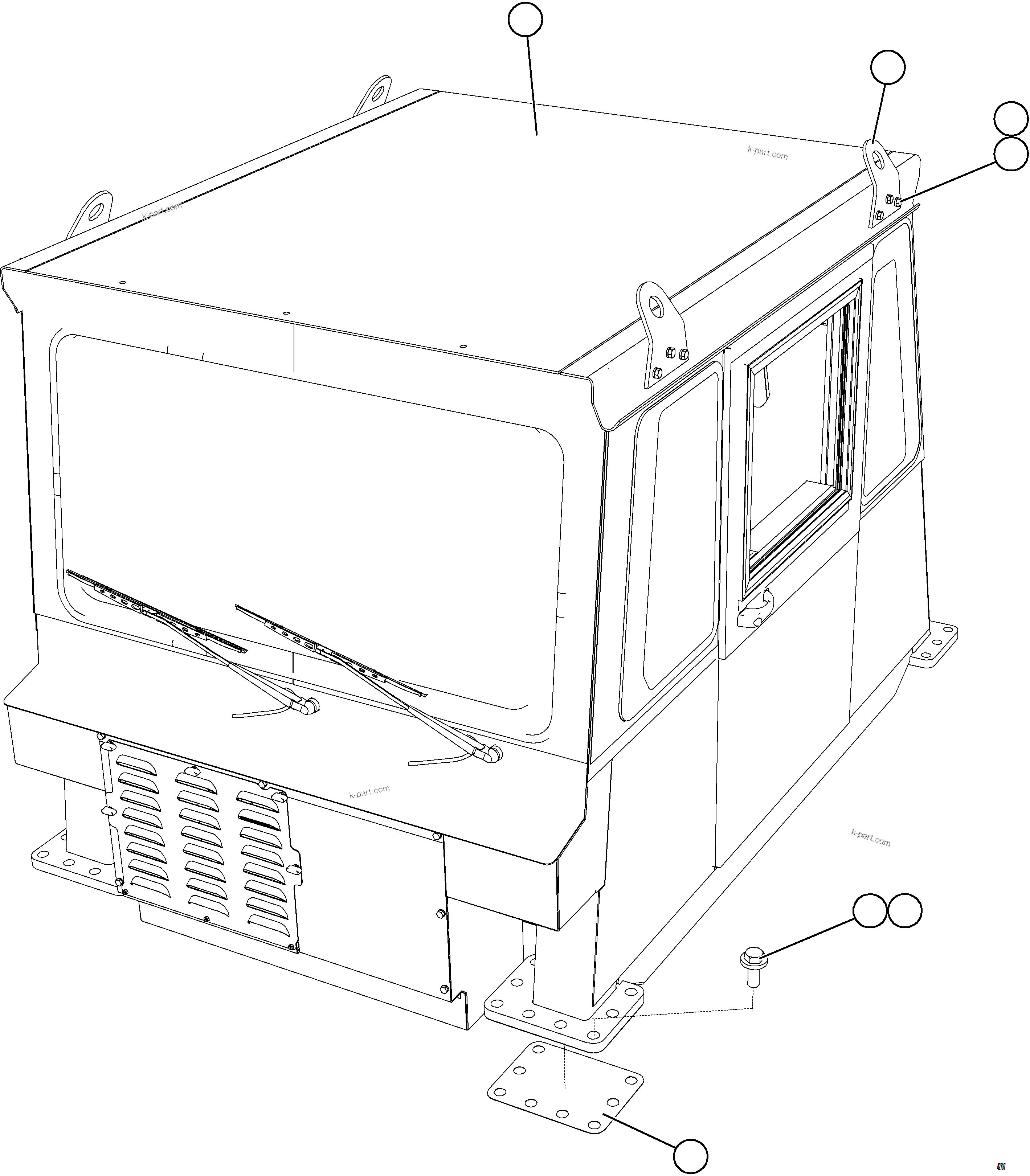 Komatsu parts book diagram for AFE59-GN 930E-4 S/N A31993  CASSERONES: CAB MOUNTING