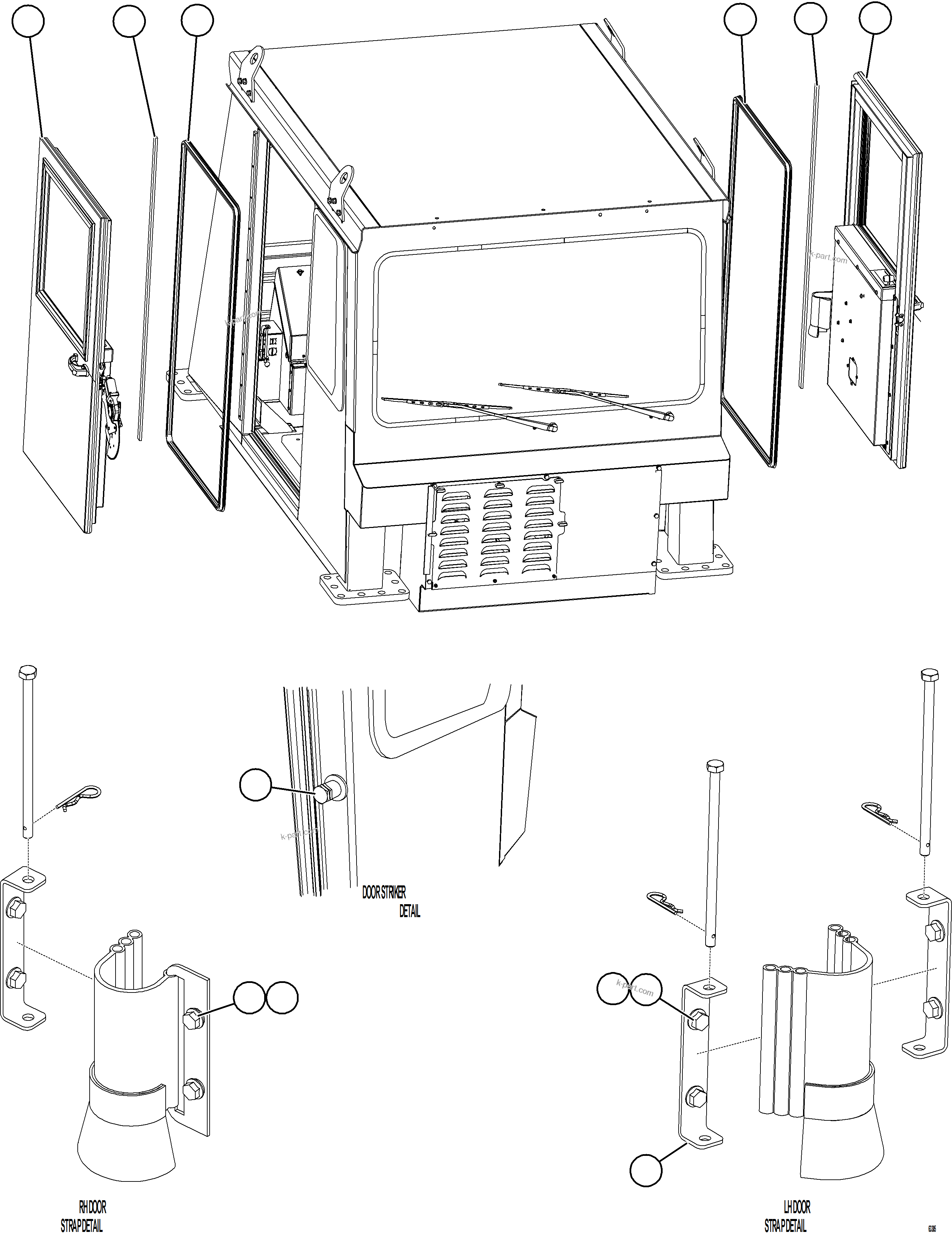 Komatsu parts book diagram for AFE59-GN 930E-4 S/N A31993  CASSERONES: DOOR INSTALLATION