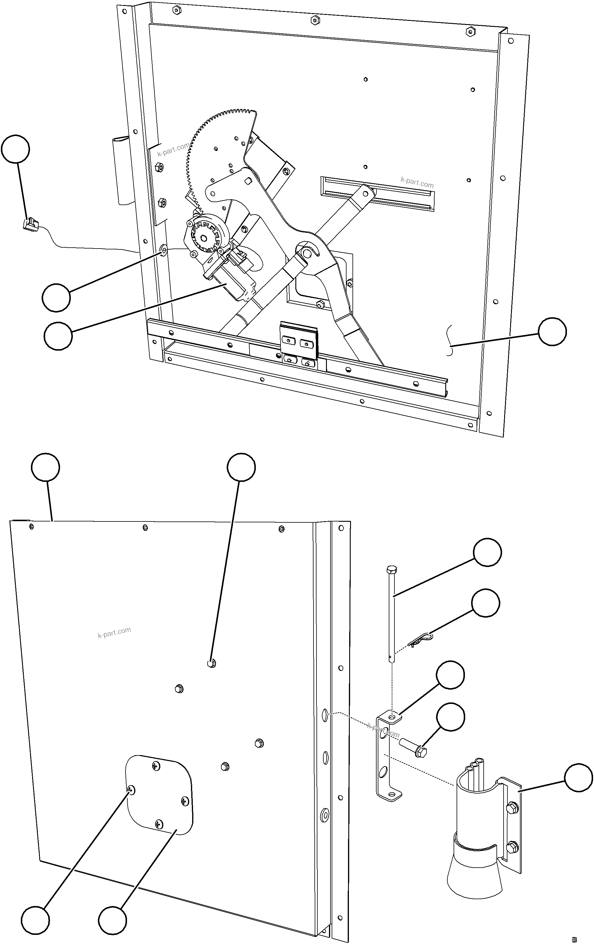 Komatsu parts book diagram for AFE59-GN 930E-4 S/N A31993  CASSERONES: INNER DOOR PANEL - RH   58E-54-10111