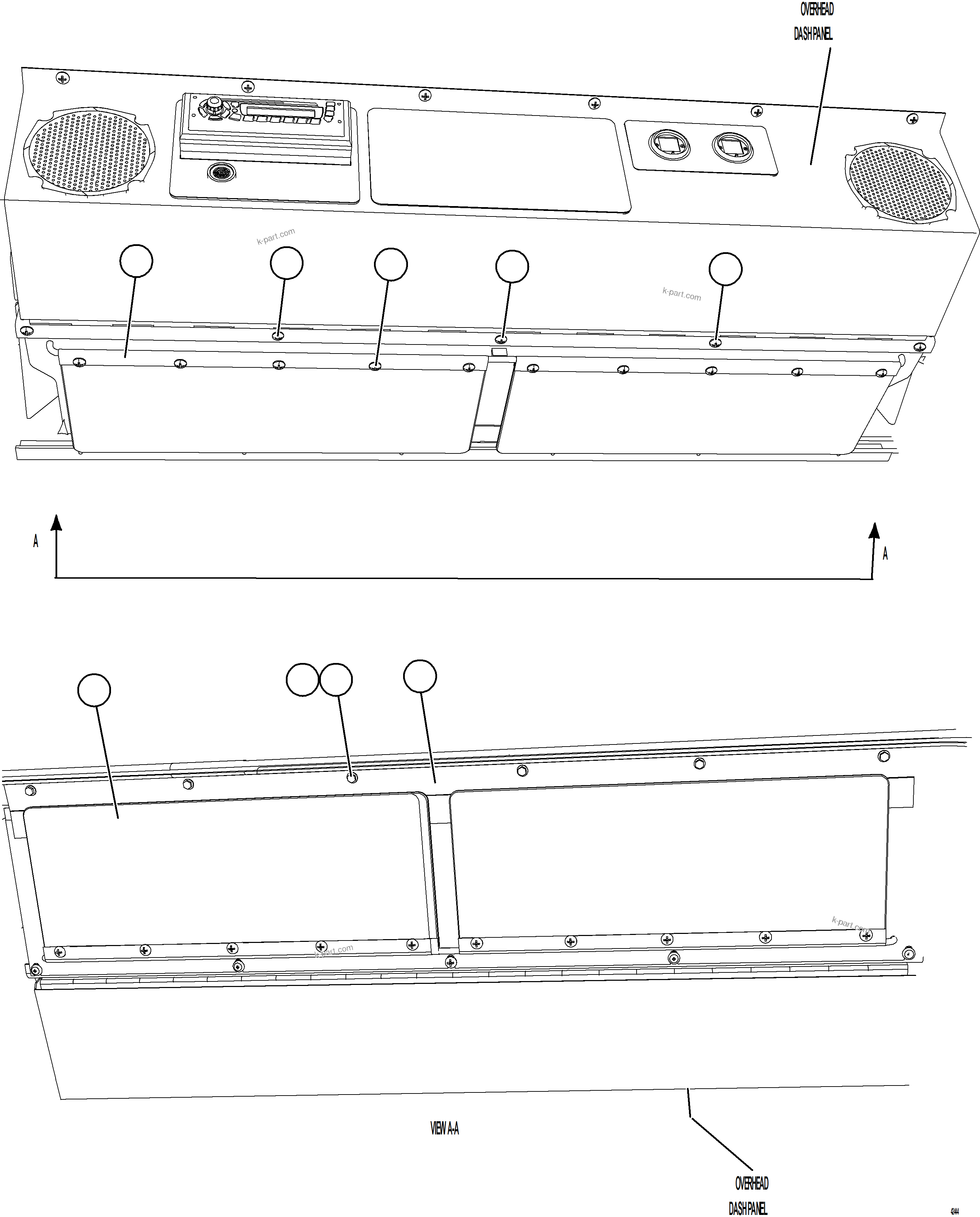 Komatsu parts book diagram for AFE59-GN 930E-4 S/N A31993  CASSERONES: VISOR INSTALLATION