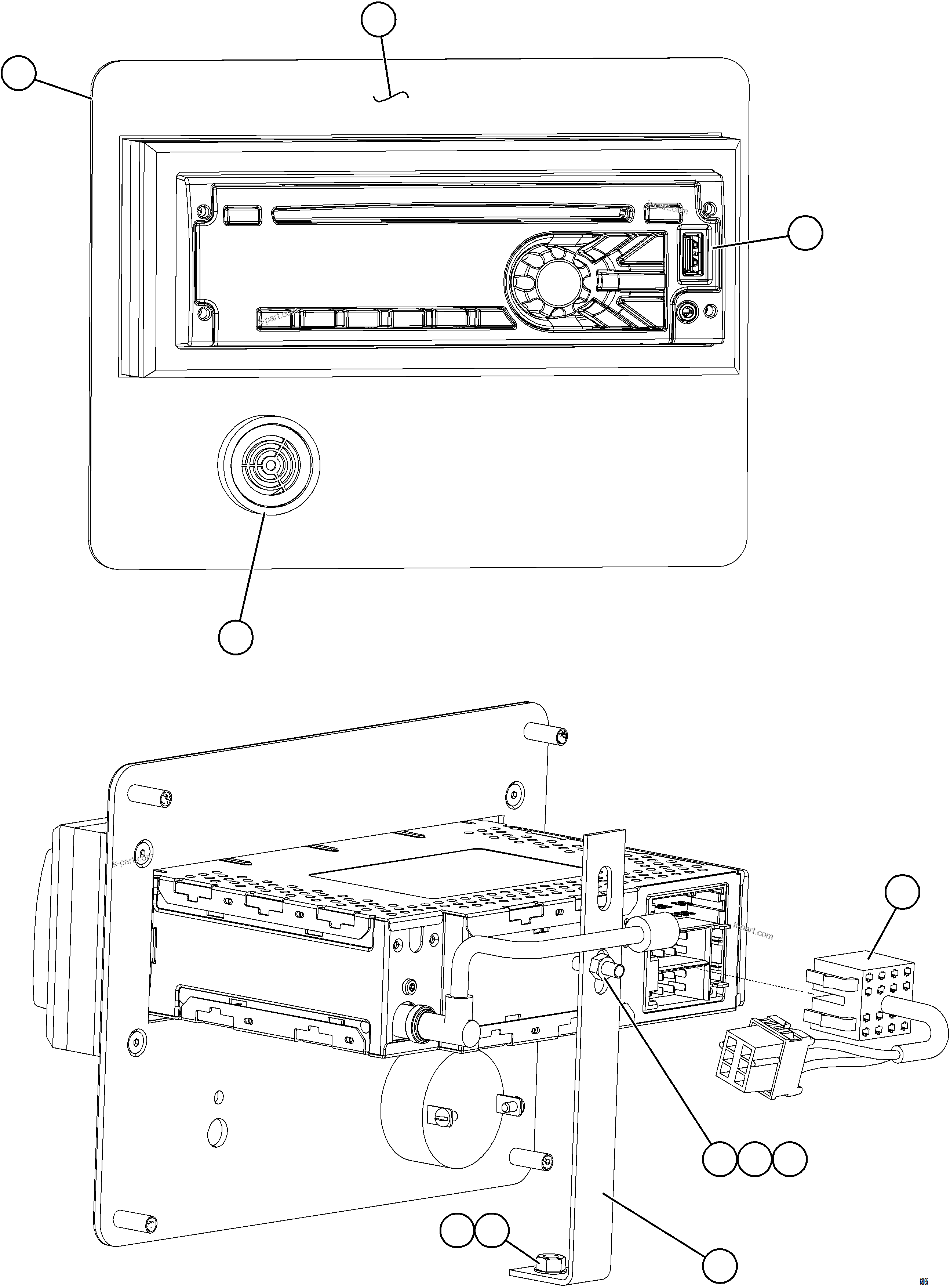 Komatsu parts book diagram for AFE59-GN 930E-4 S/N A31993  CASSERONES: RADIO MODULE