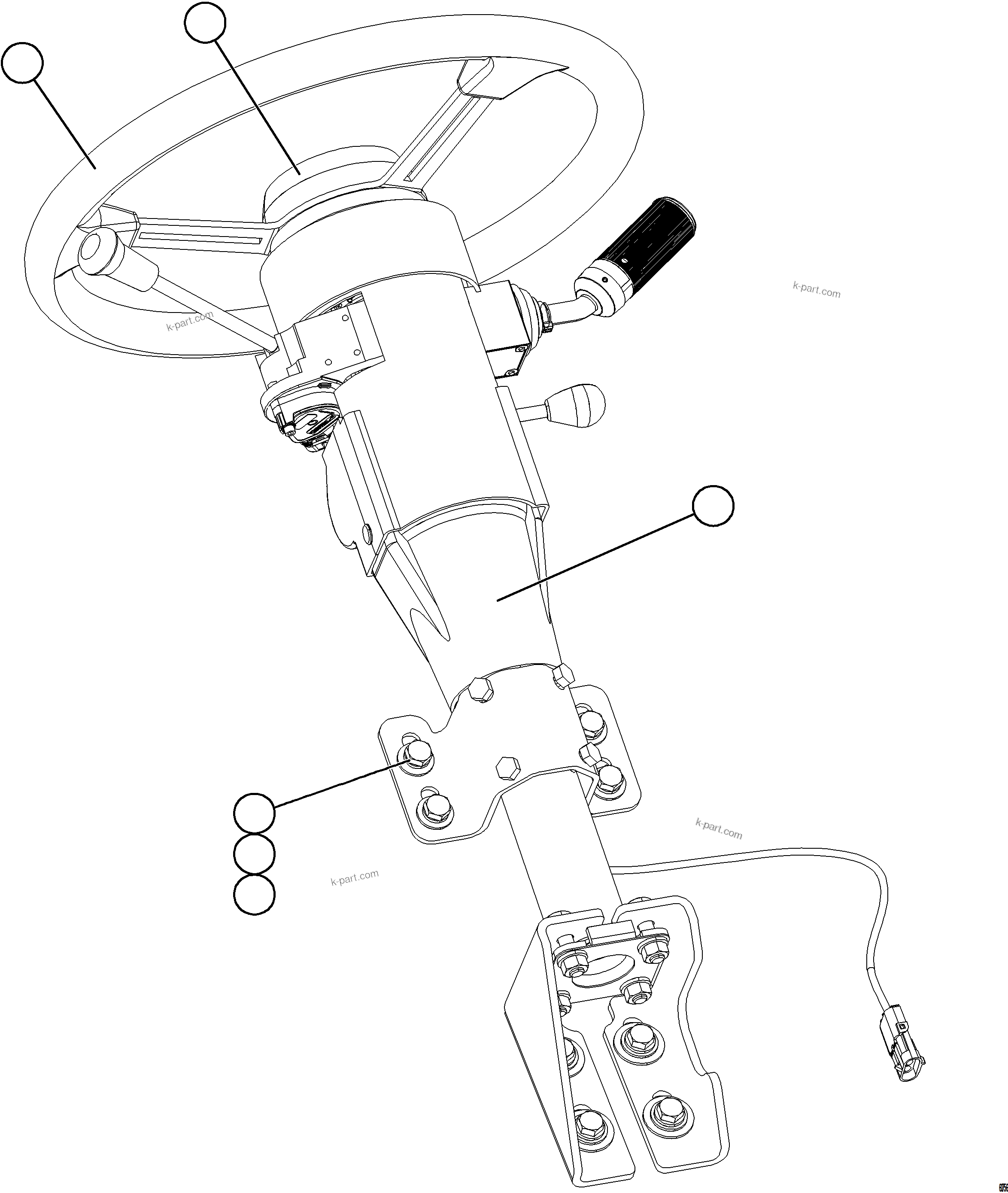 Komatsu parts book diagram for AFE59-GN 930E-4 S/N A31993  CASSERONES: STEERING COLUMN & STEERING WHEEL INSTALLATION