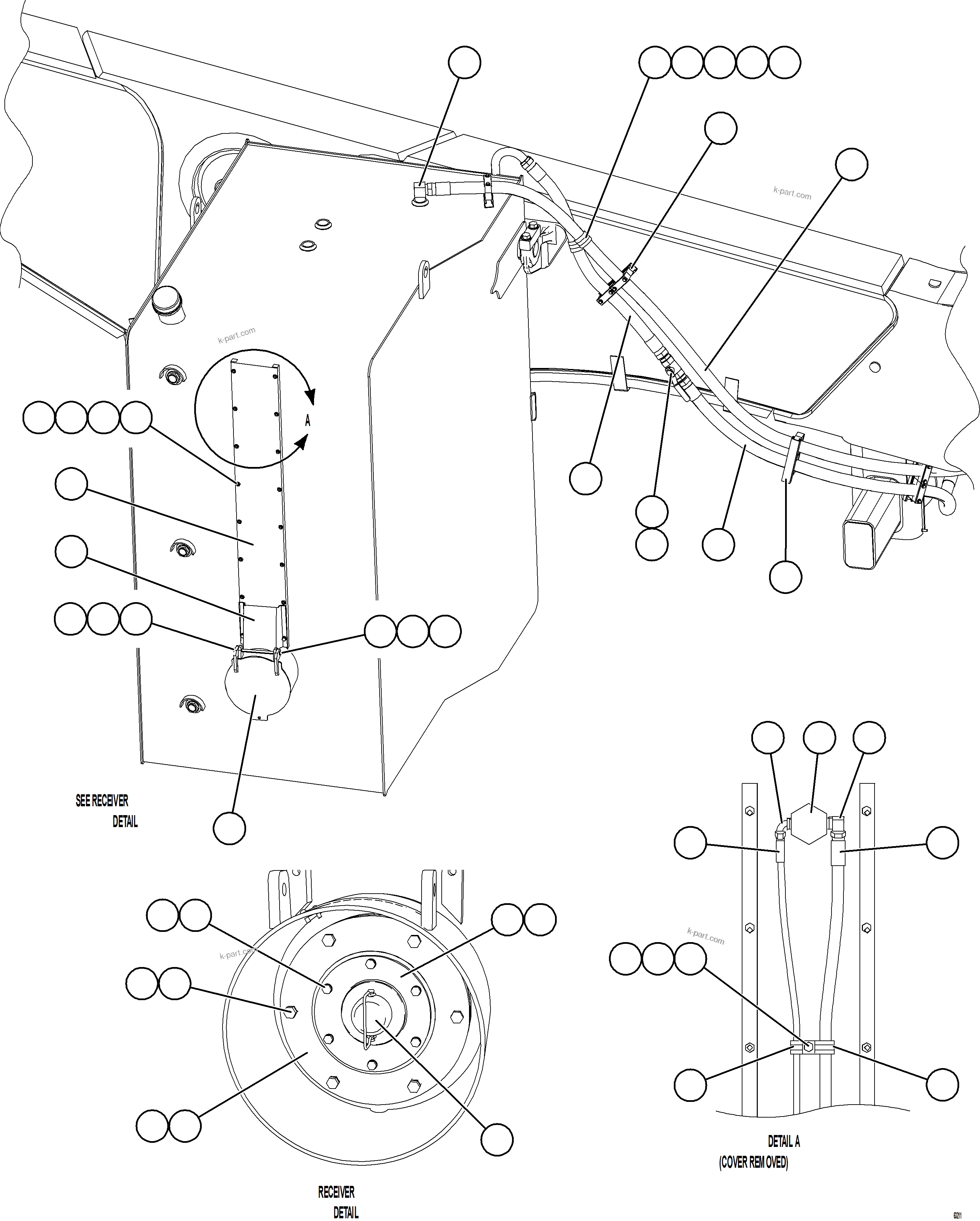 Komatsu parts book diagram for AFE59-GN 930E-4 S/N A31993  CASSERONES: FUEL SYSTEM PIPING   1/3