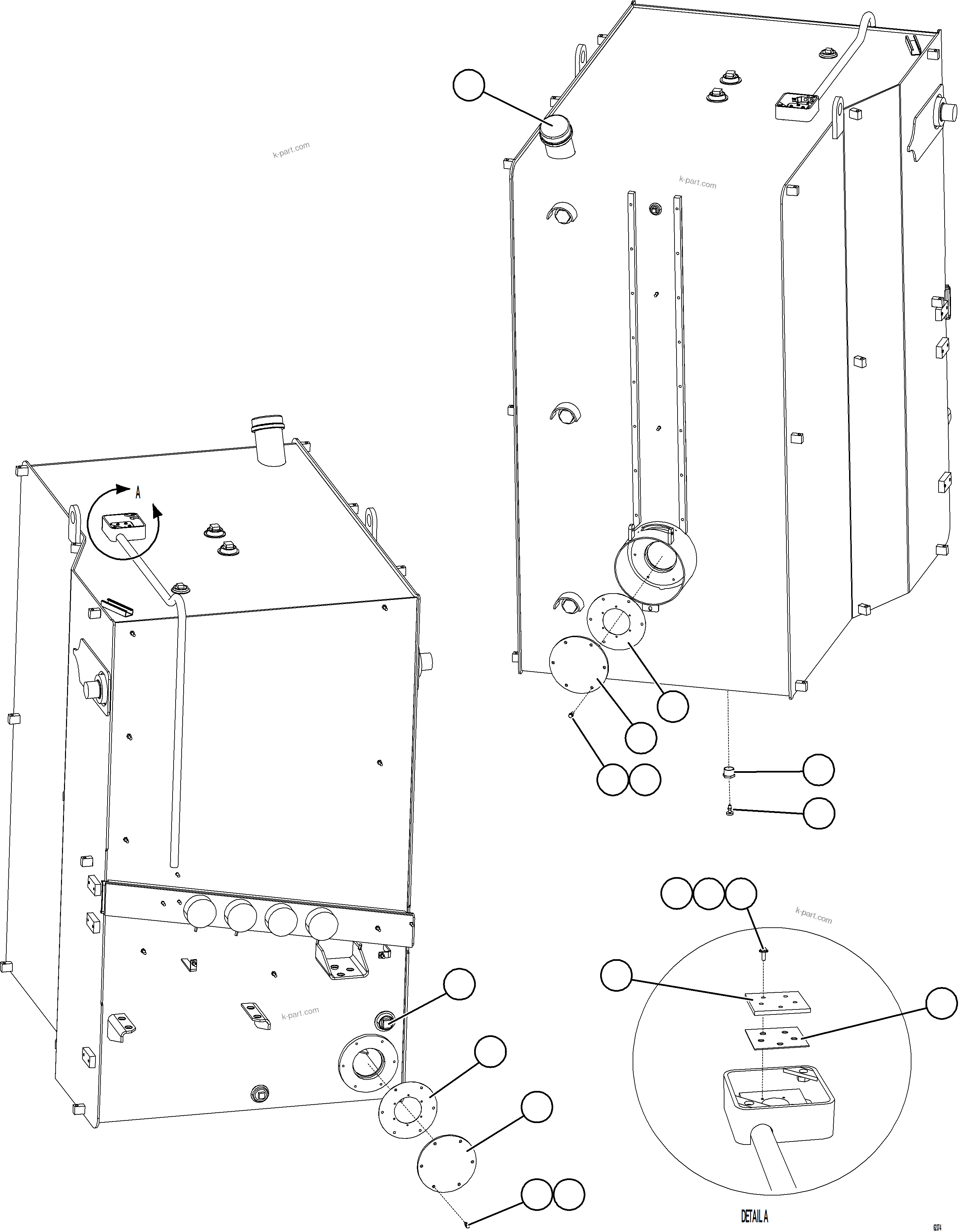 Komatsu parts book diagram for AFE59-GN 930E-4 S/N A31993  CASSERONES: FUEL TANK