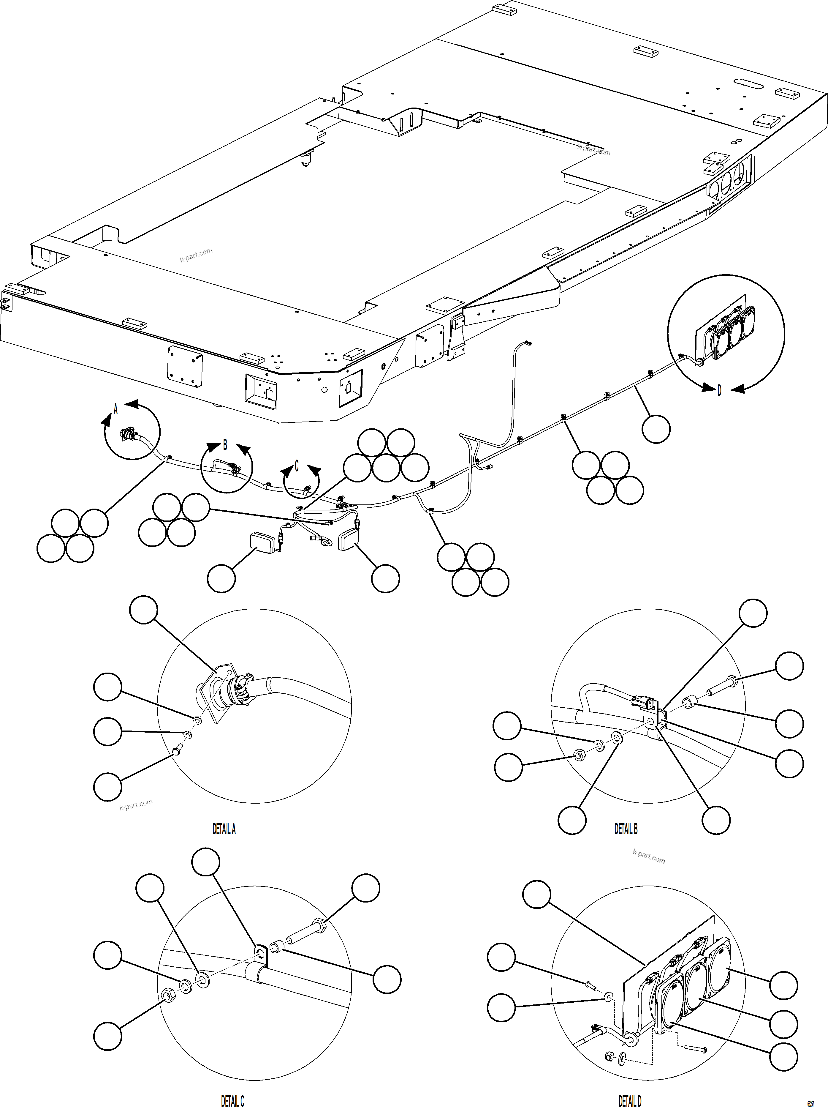 Komatsu parts book diagram for AFE59-GN 930E-4 S/N A31993  CASSERONES: LH DECK WIRING & LIGHTS