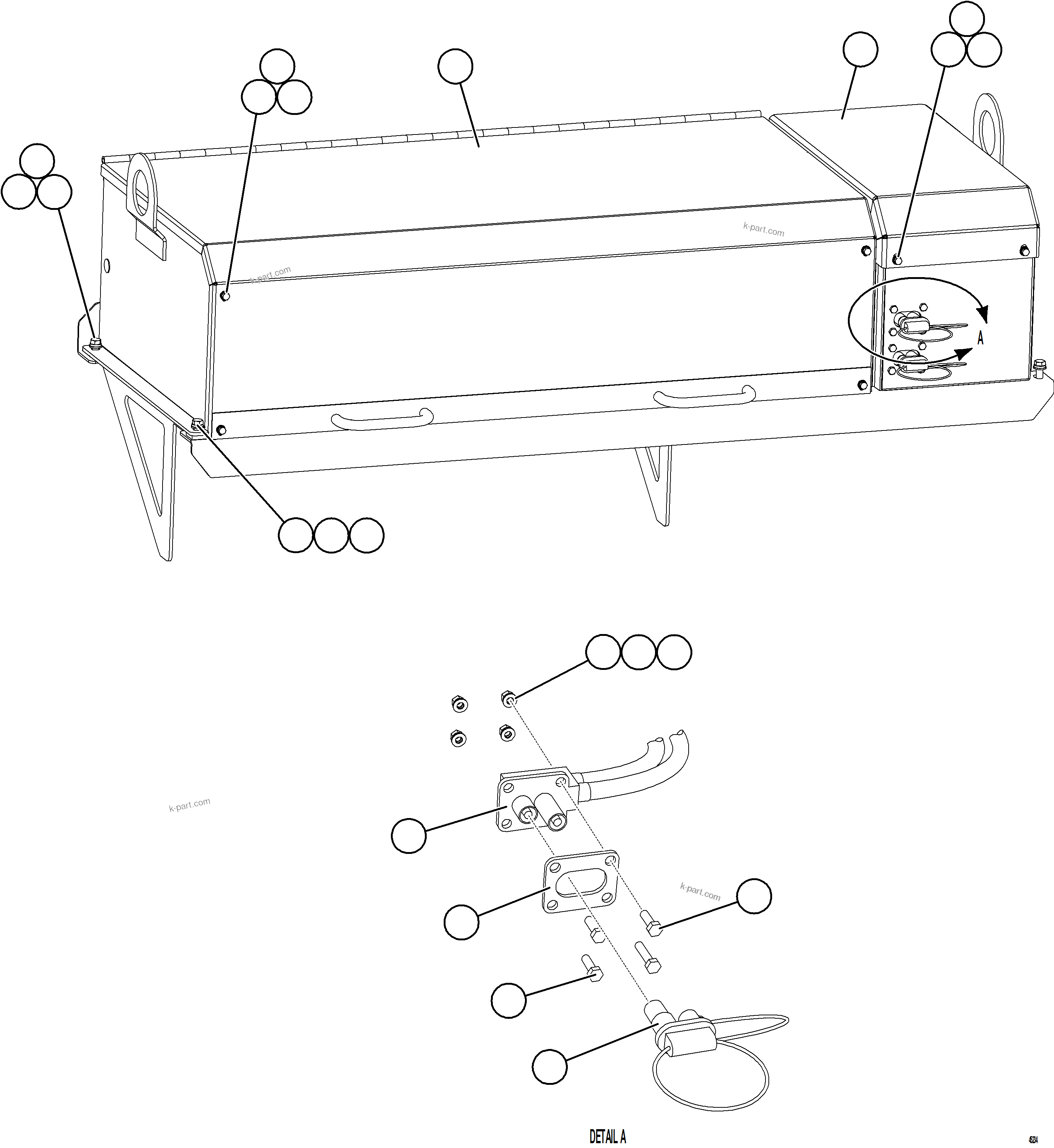 Komatsu parts book diagram for AFE59-GN 930E-4 S/N A31993  CASSERONES: BATTERY BOX    1/6