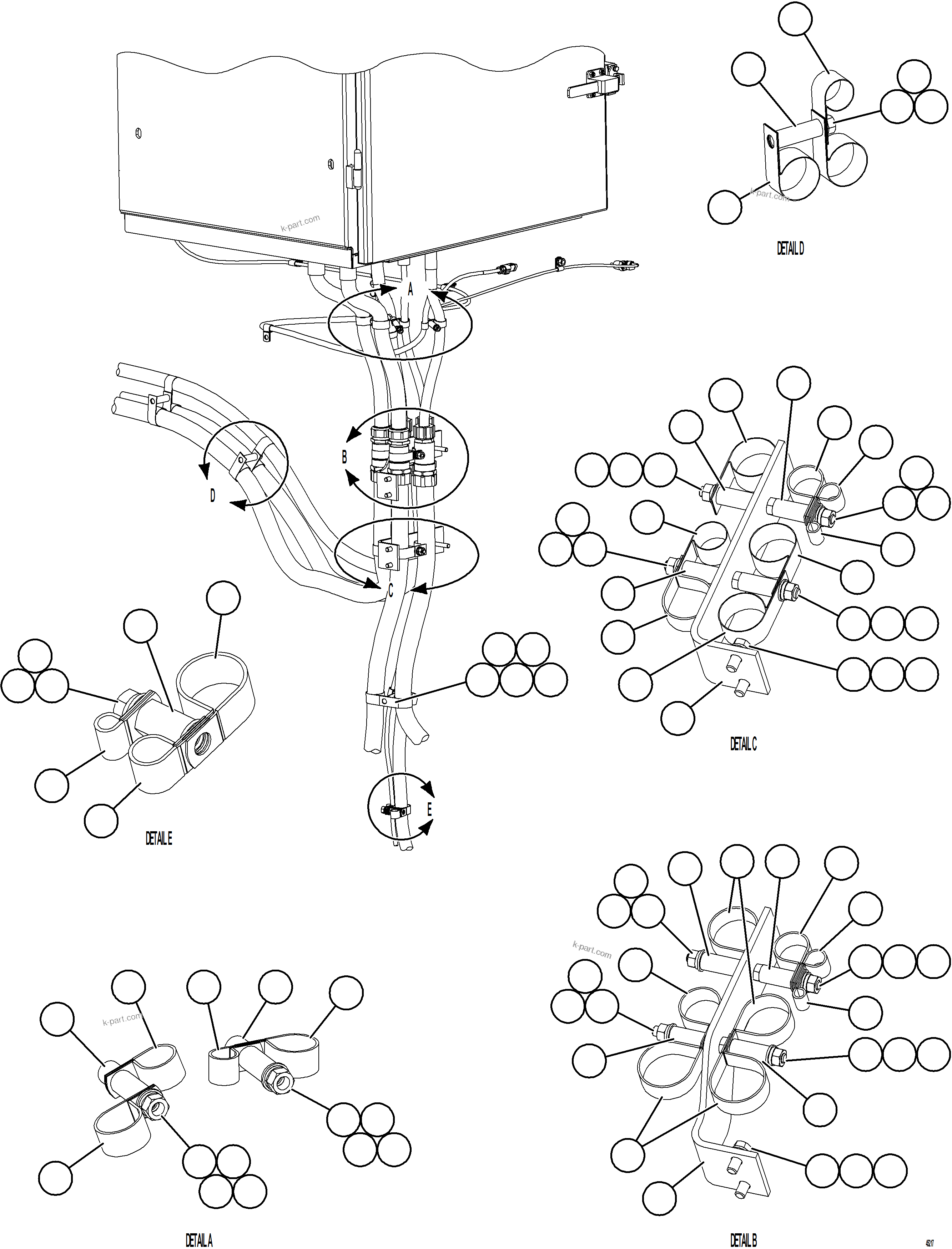 Komatsu parts book diagram for AFE59-GN 930E-4 S/N A31993  CASSERONES: AUXILIARY CONTROL CABINET EXTERNAL HARNESSES