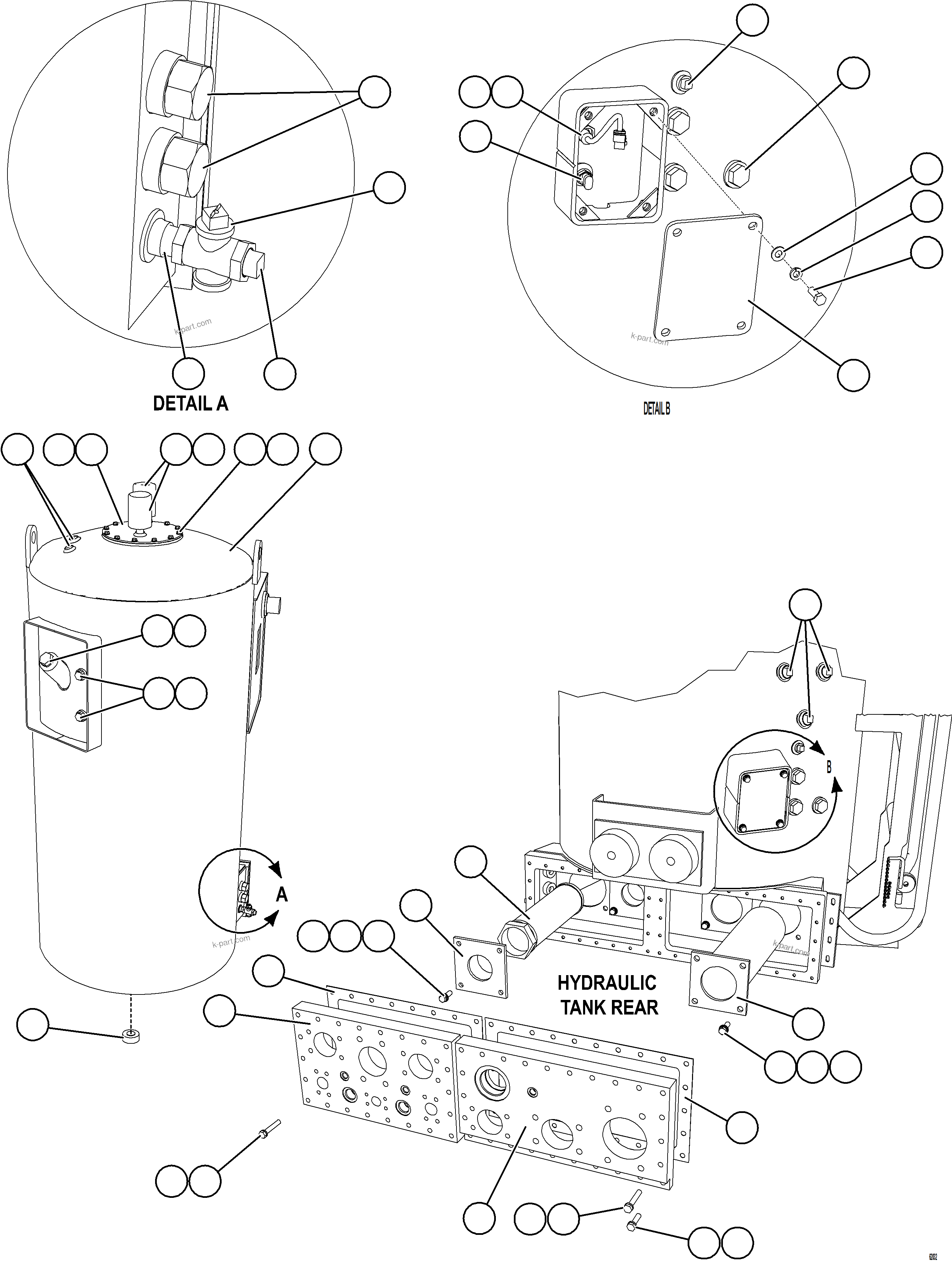 Komatsu parts book diagram for AFE59-GN 930E-4 S/N A31993  CASSERONES: HYDRAULIC TANK ASSEMBLY
