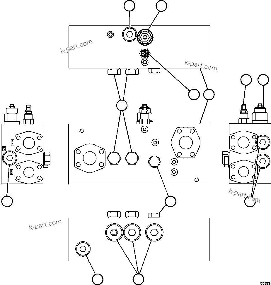 Komatsu parts book diagram for AFE59-GN 930E-4 S/N A31993  CASSERONES: OVERCENTER MANIFOLD VALVE ASSM       PC0522
