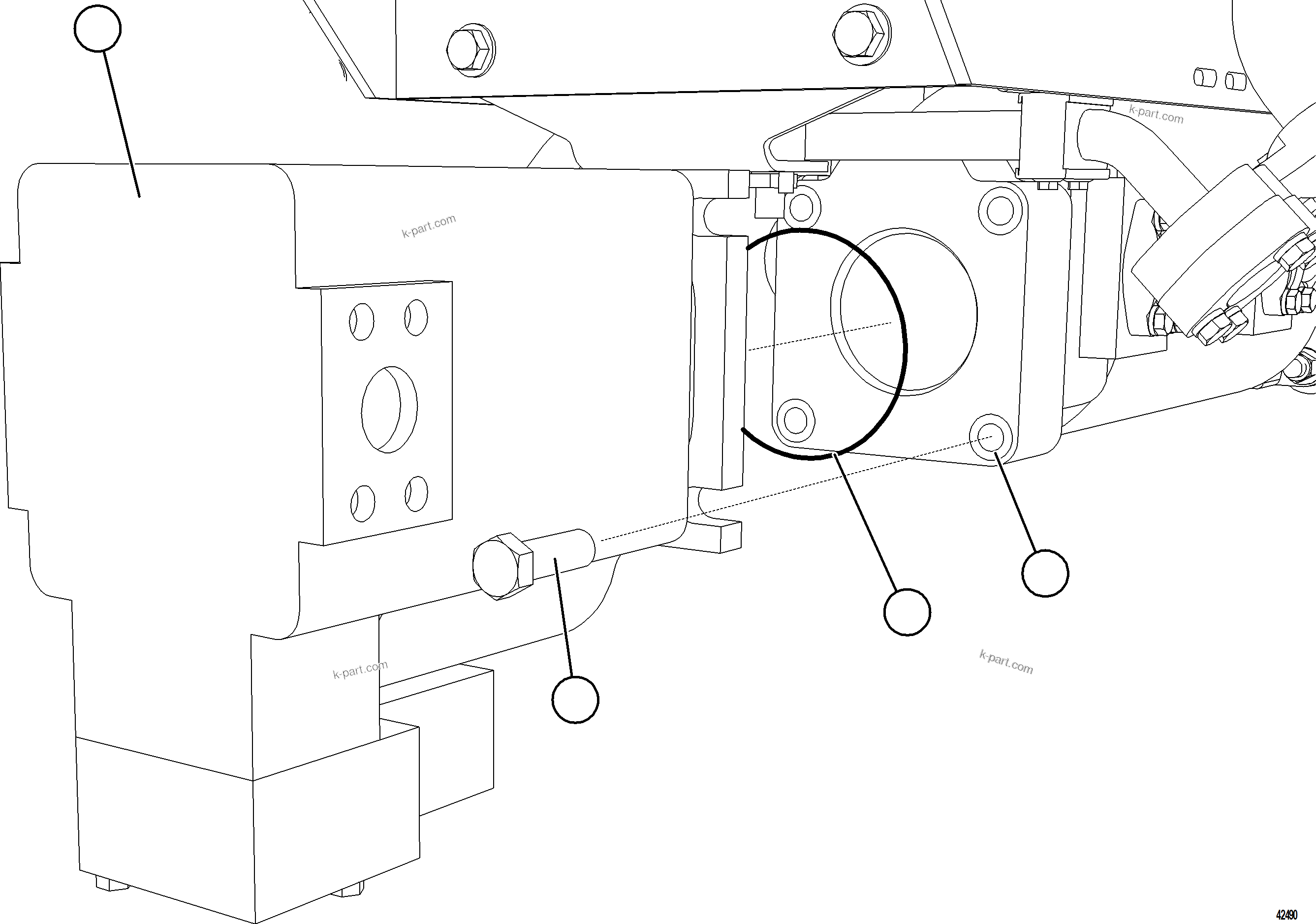 Komatsu parts book diagram for AFE59-GN 930E-4 S/N A31993  CASSERONES: STEERING PUMP INSTALLATION