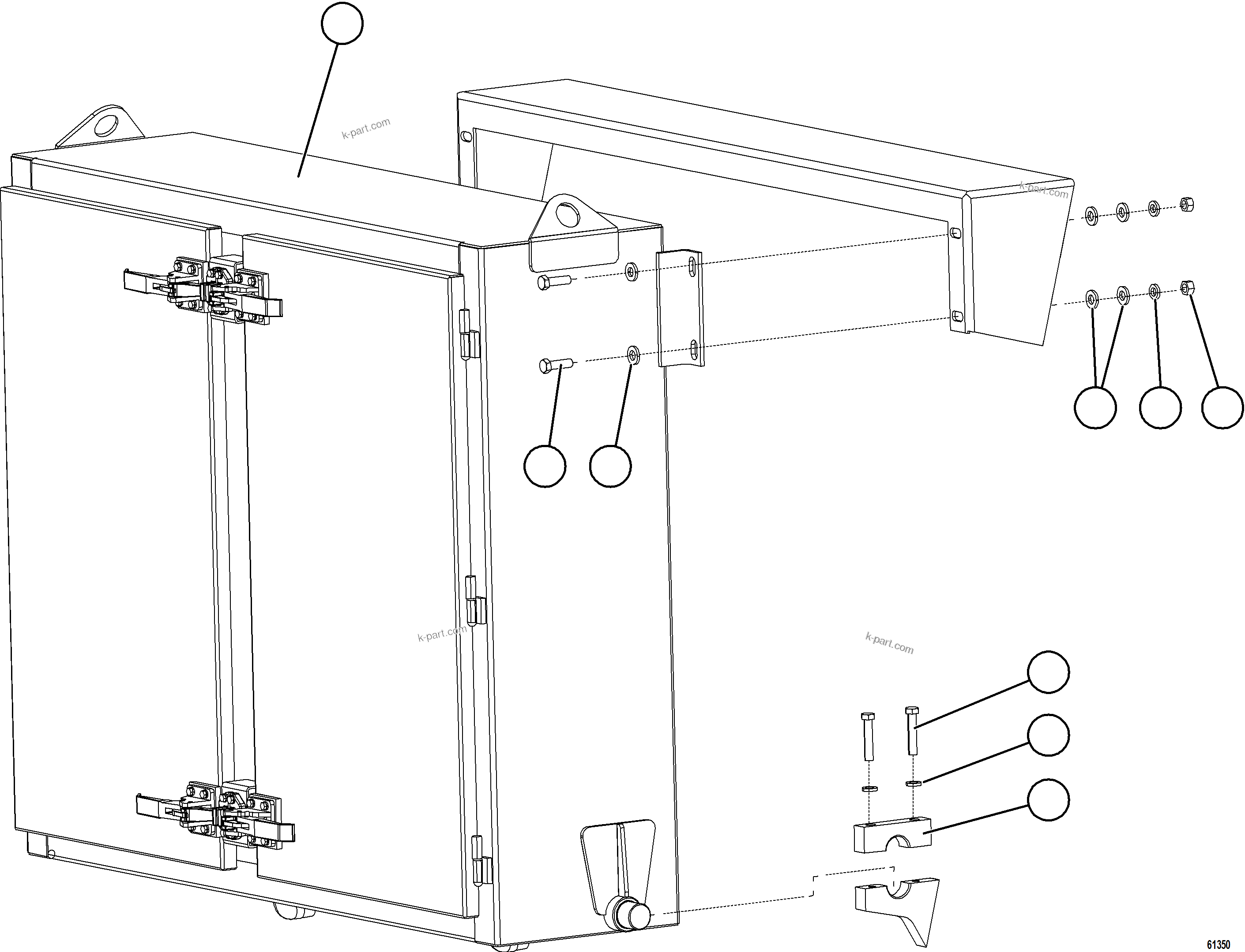 Komatsu parts book diagram for AFE59-GN 930E-4 S/N A31993  CASSERONES: HYDRAULIC BRAKE CABINET MOUNTING