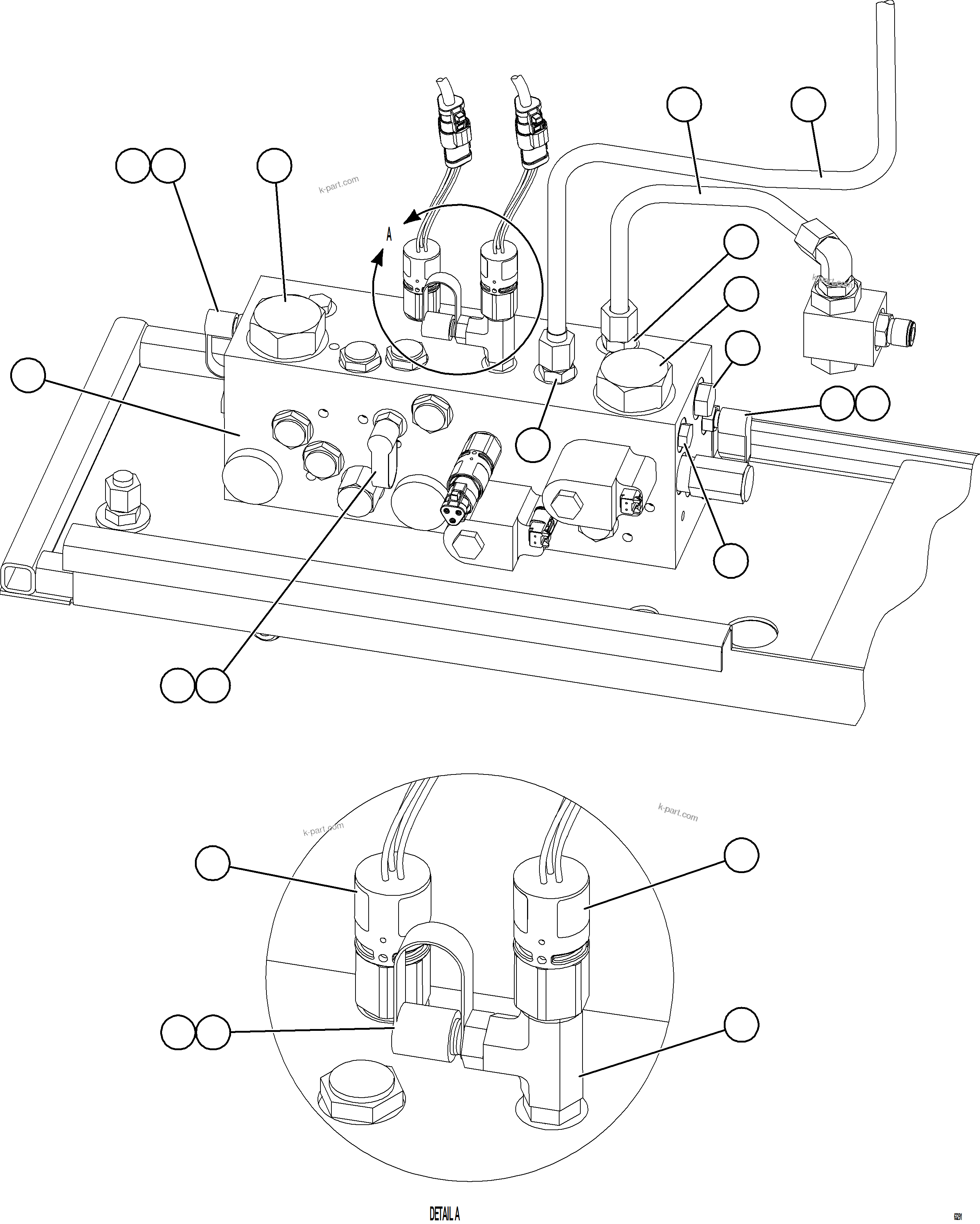 Komatsu parts book diagram for AFE59-GN 930E-4 S/N A31993  CASSERONES: BRAKE MANIFOLD PIPING
