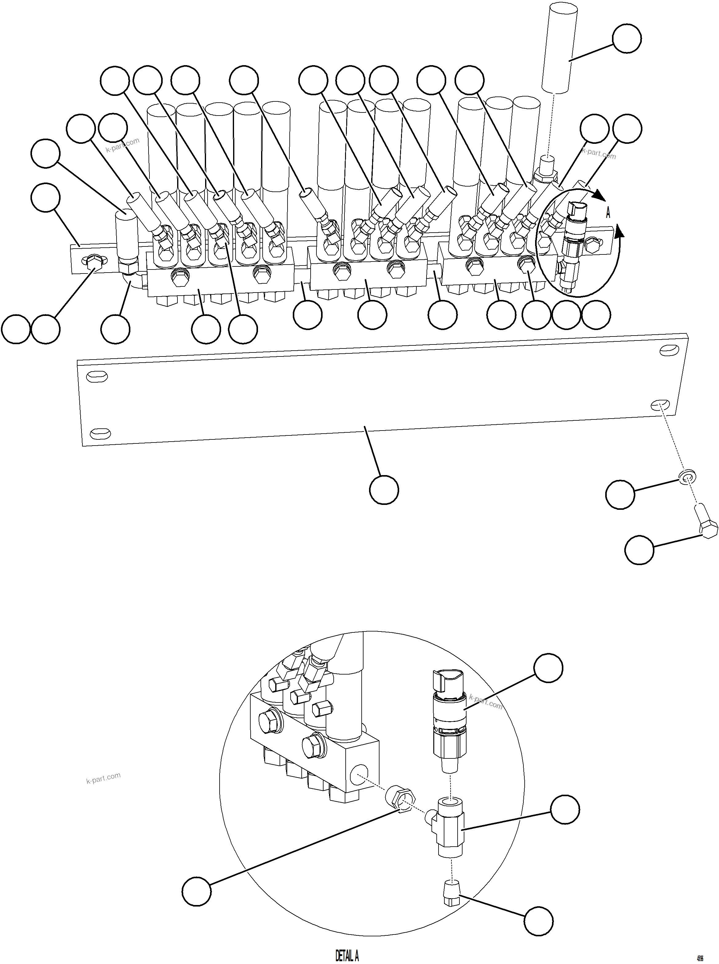 Komatsu parts book diagram for AFE59-GN 930E-4 S/N A31993  CASSERONES: AUTOMATIC LUBRICATION SYSTEM - REAR AXLE    1/2